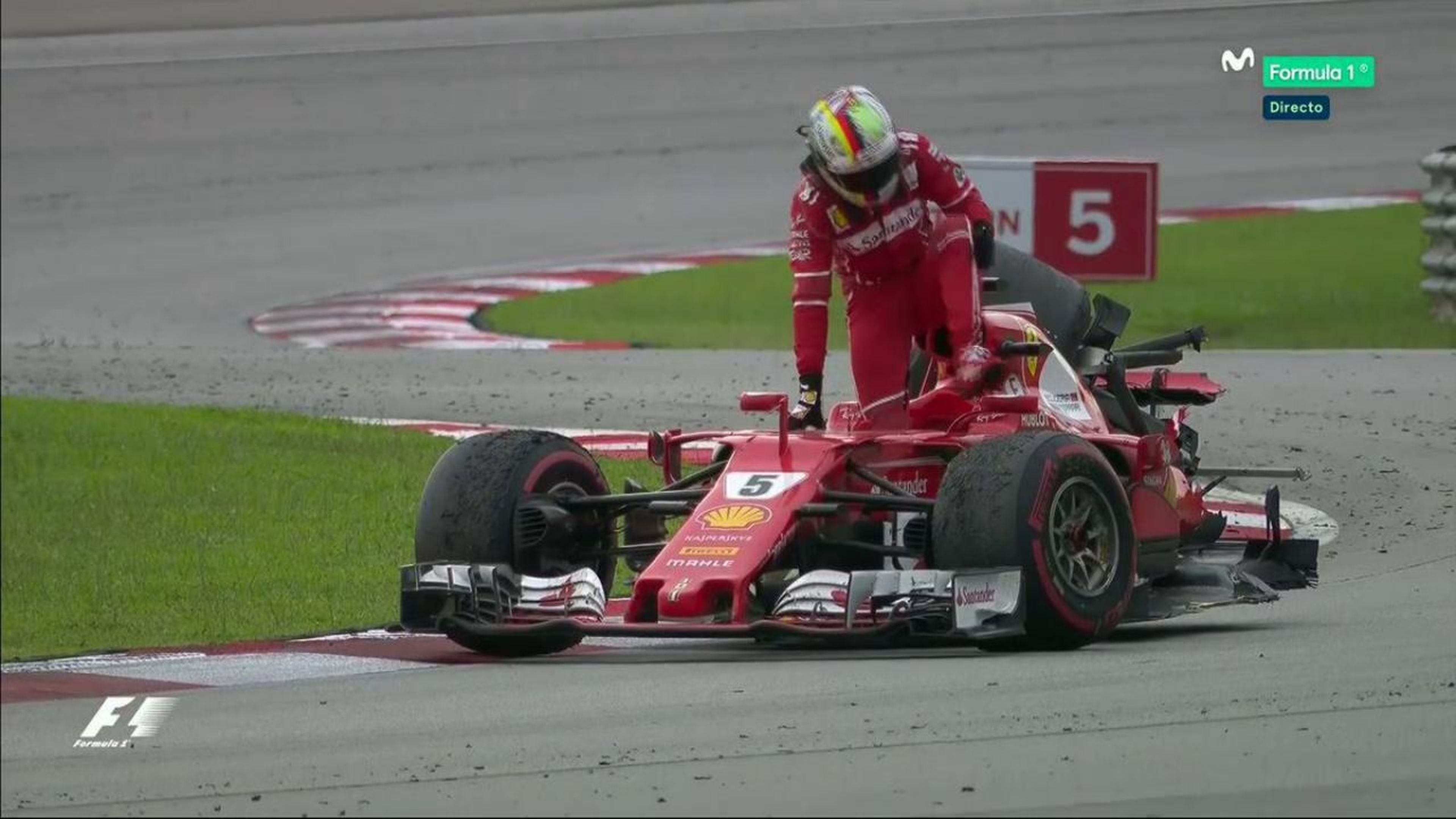 Accidente de Vettel en Malasia
