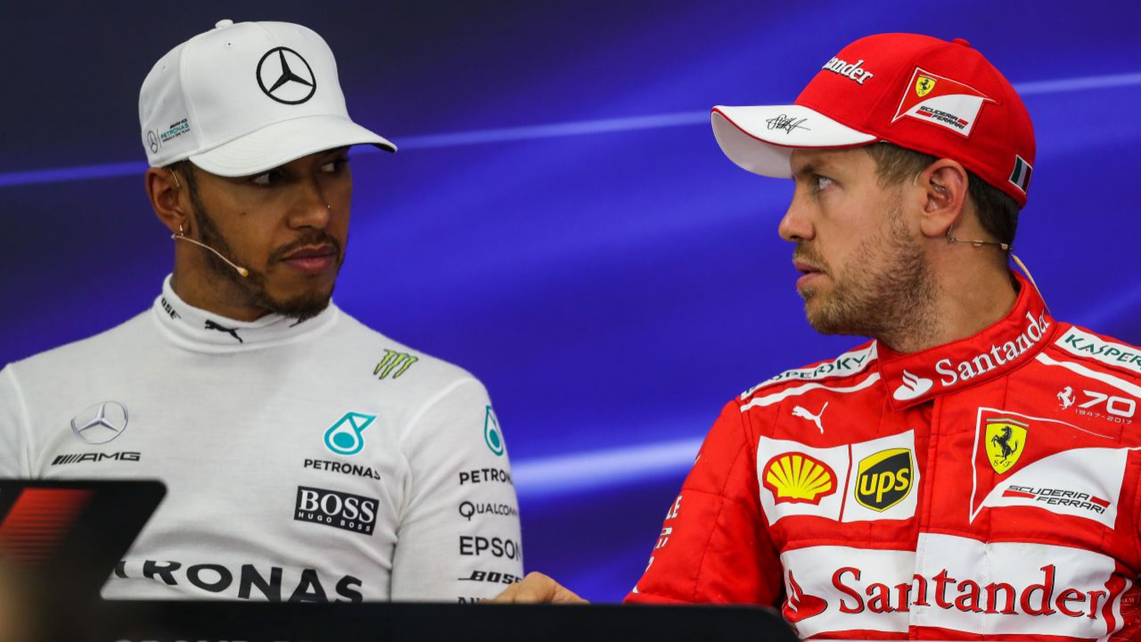 Sebastian Vettel y Lewis Hamilton en el GP de Japón