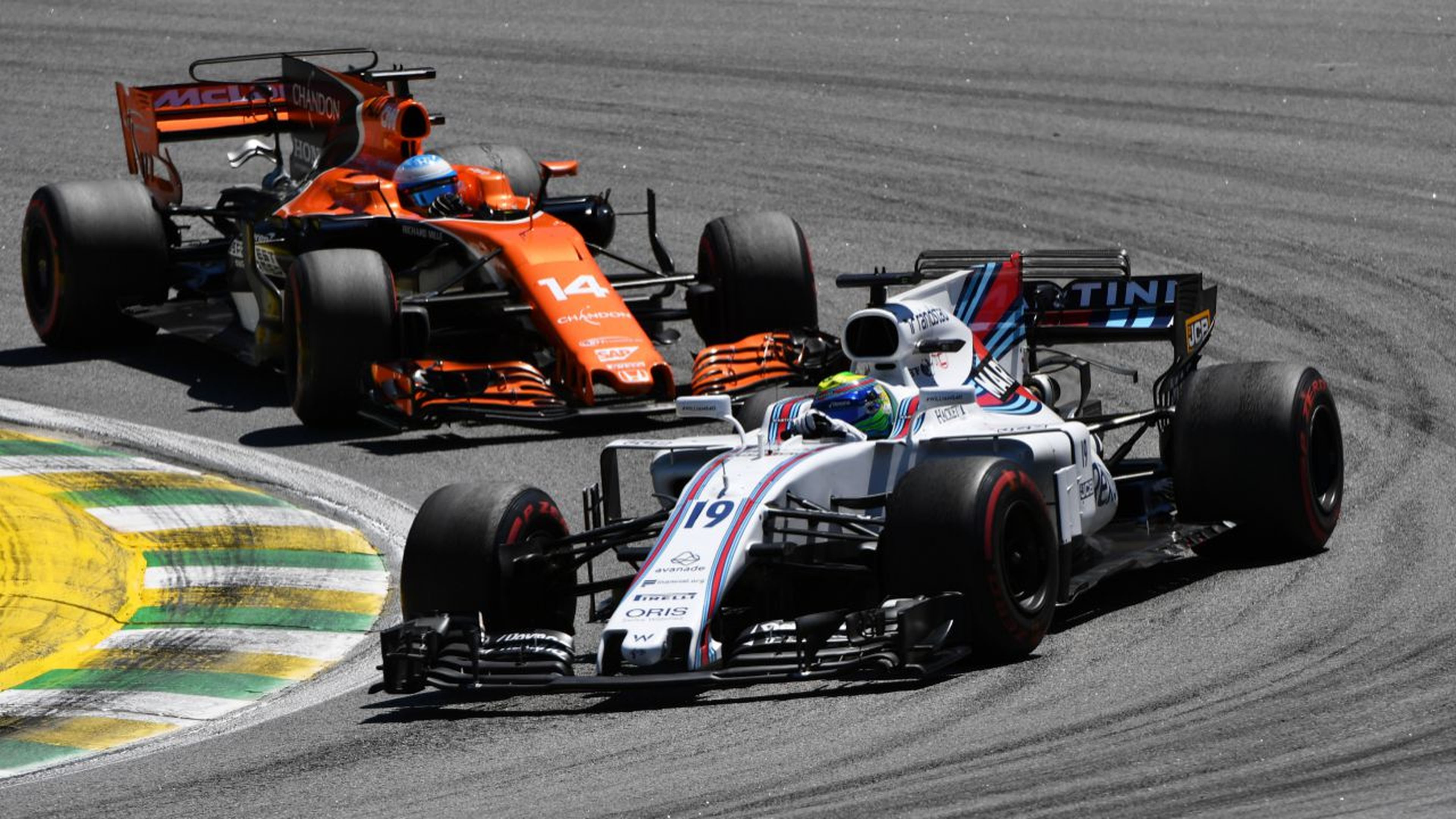 Alonso y Massa en el GP Brasil 2017