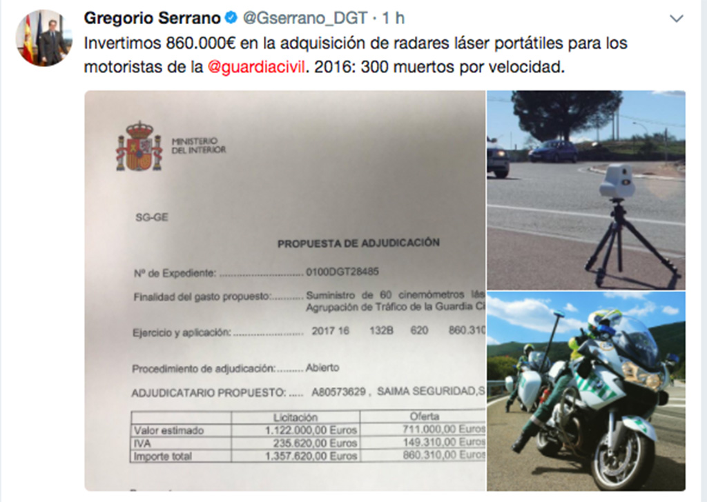 DGT compra radares para motos DGT compra radares para motos