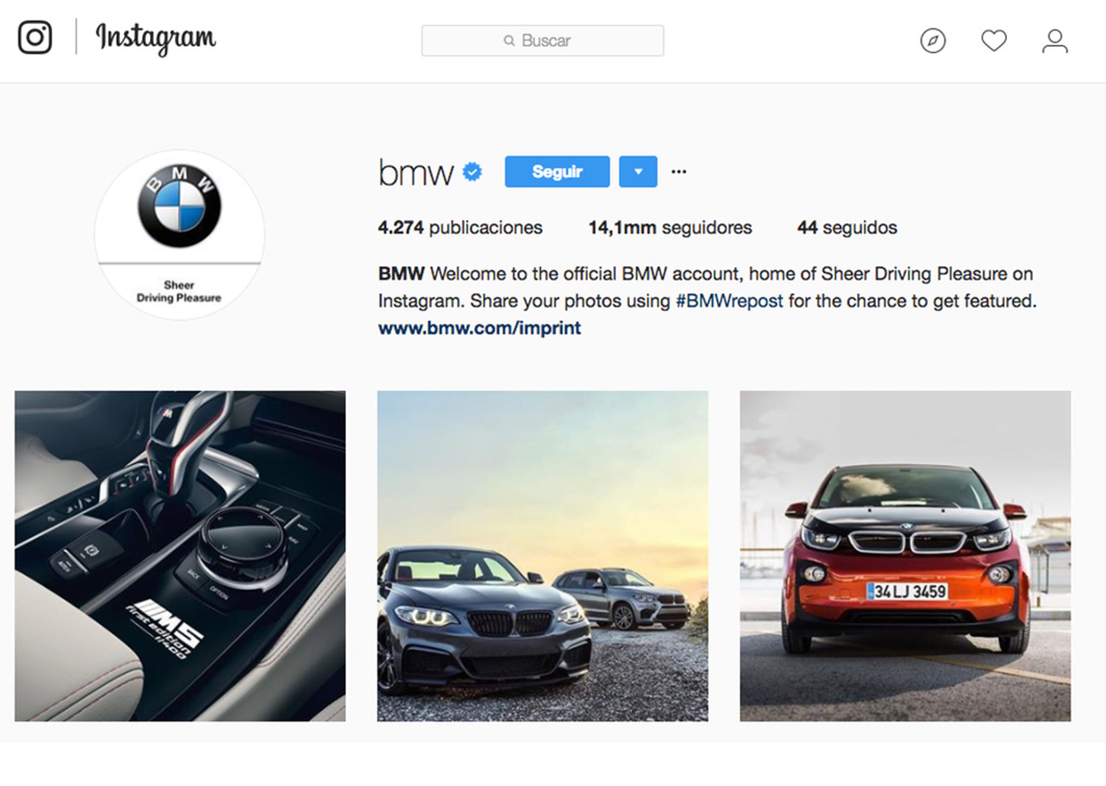 BMW en Instagram