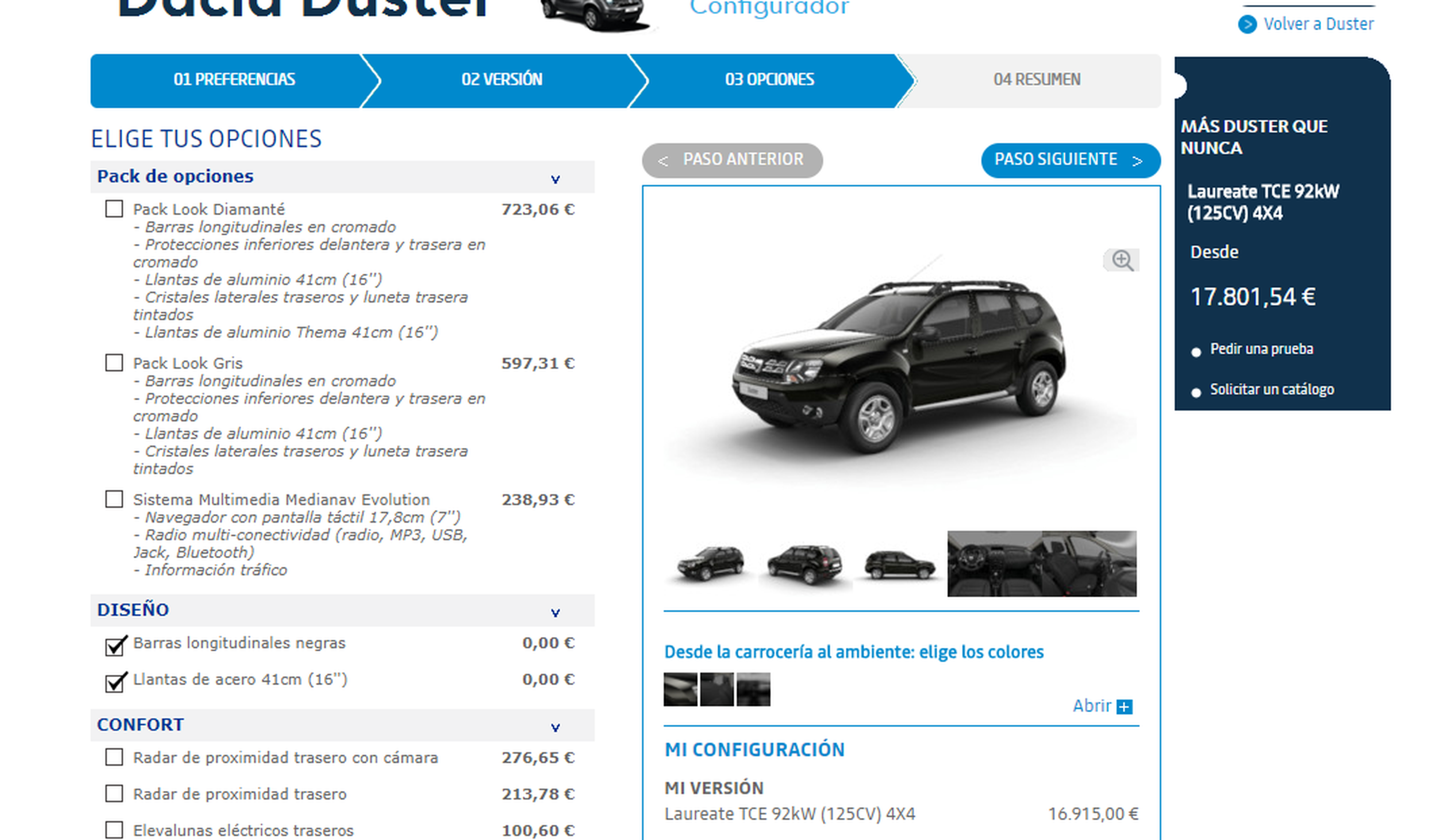 Configurador Dacia Duster