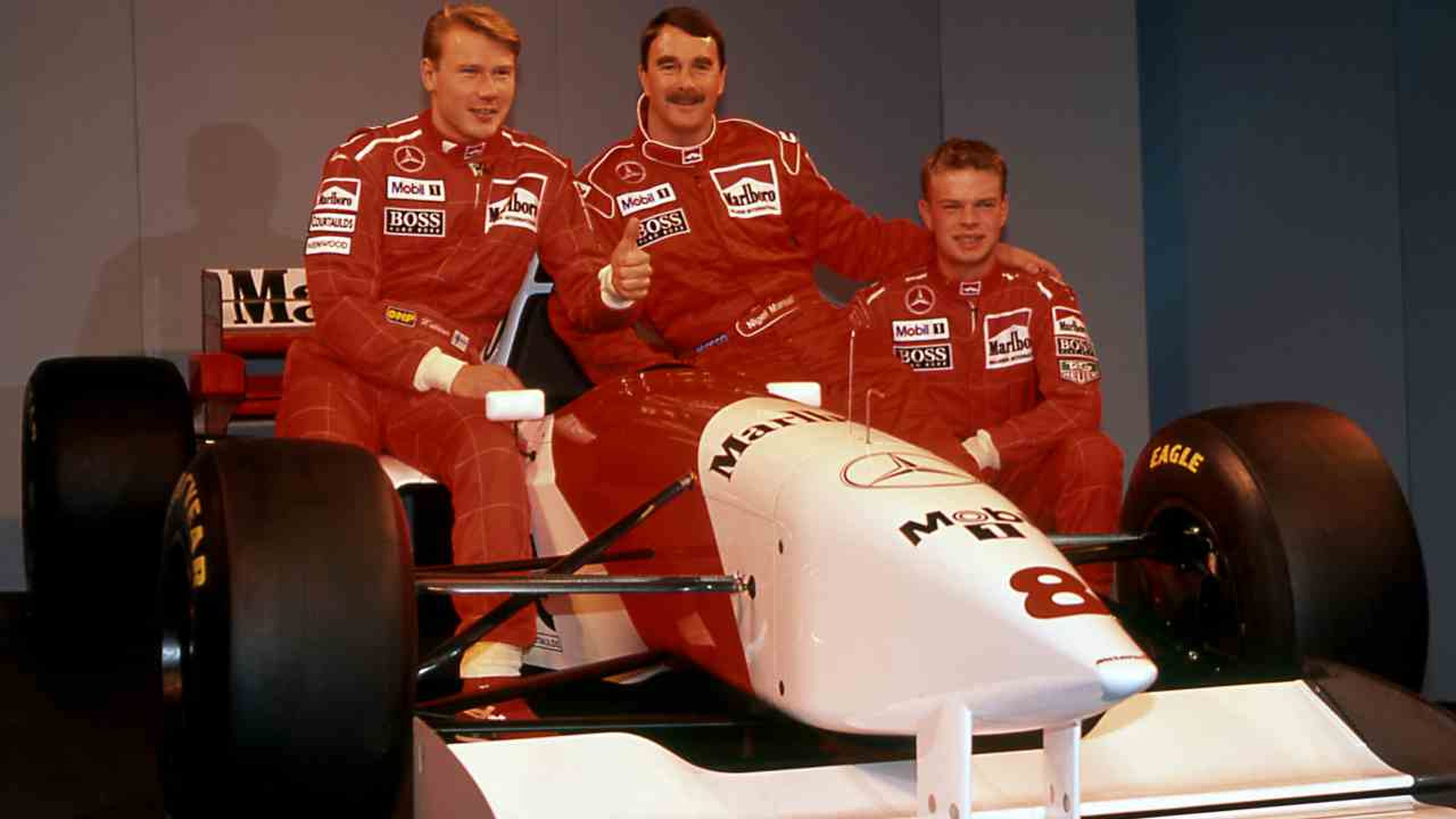 Mansell y el equipo McLaren de 1995