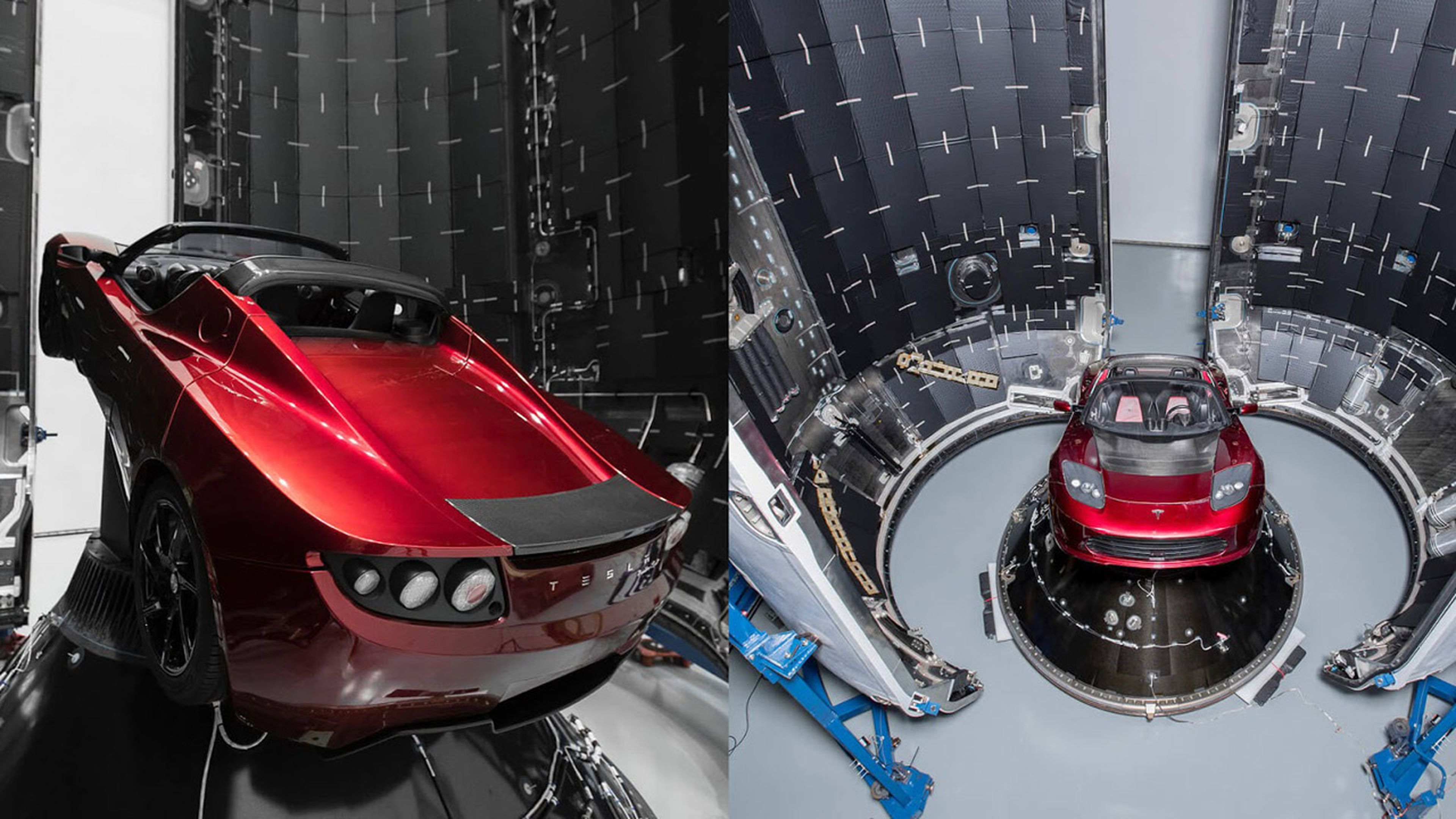 Tesla Roadster dentro del cohete Falcon Heavy