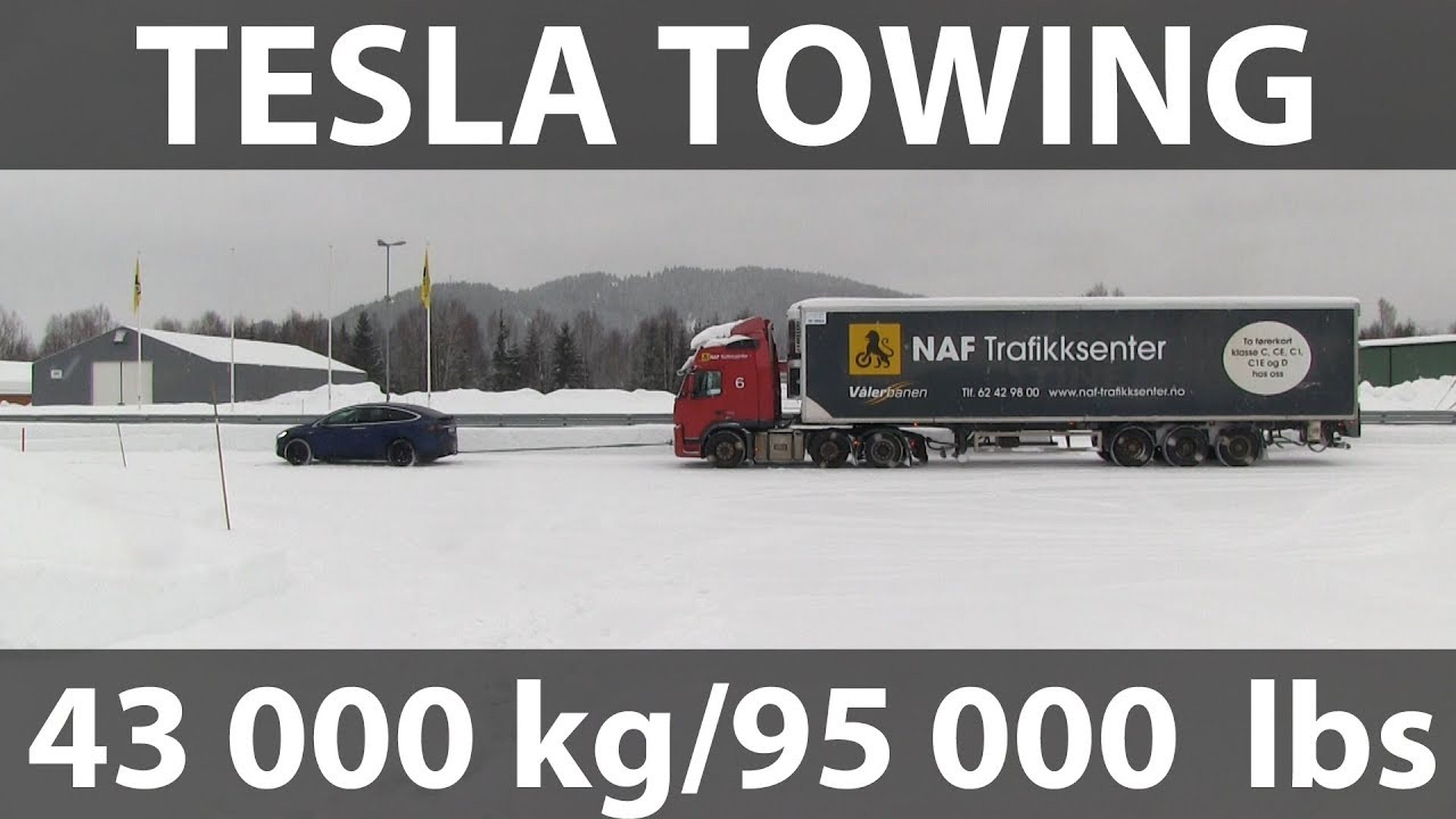 Tesla Model X remolcando 43.000 kilos
