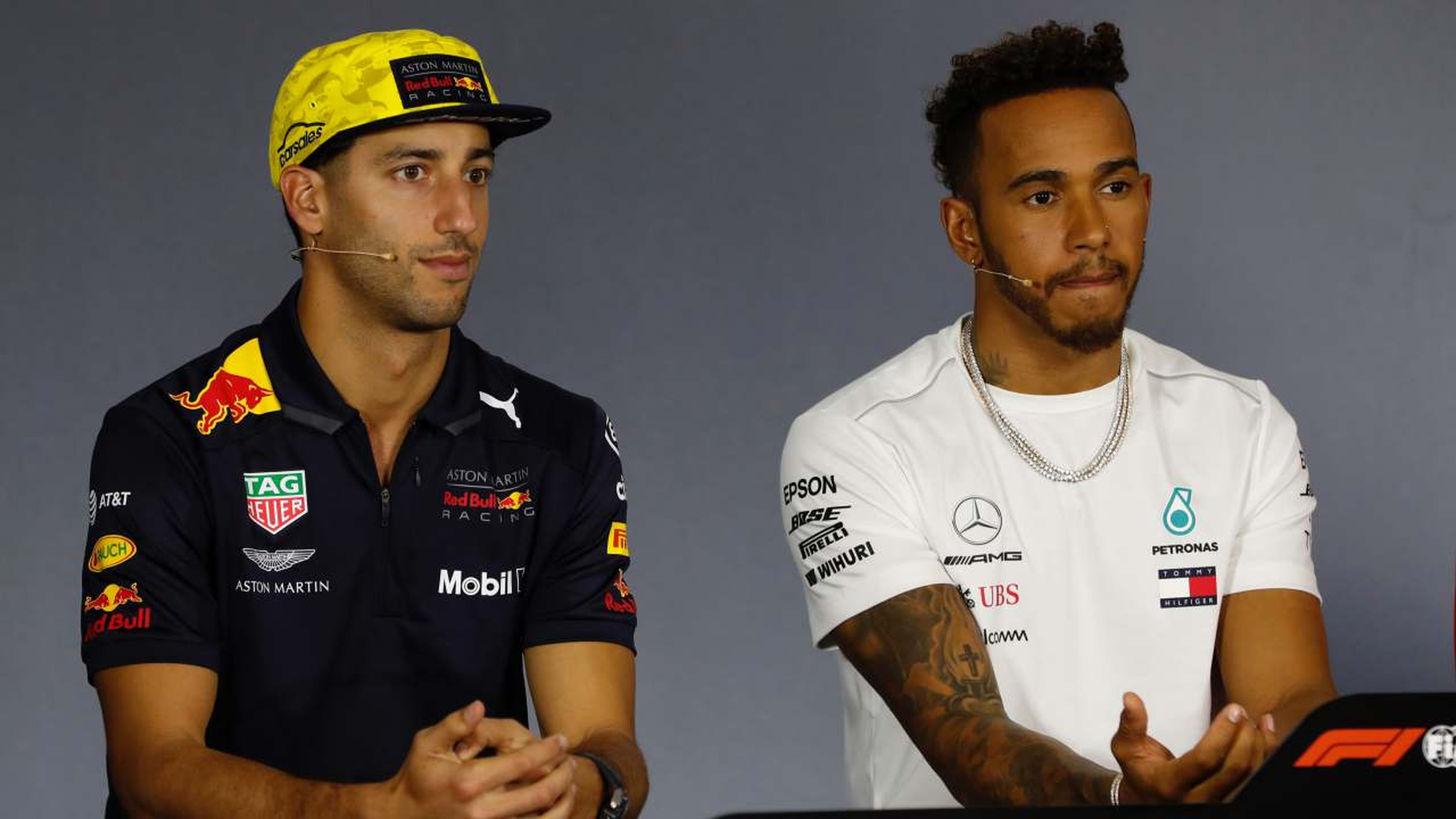Daniel Ricciardo y Lewis Hamilton