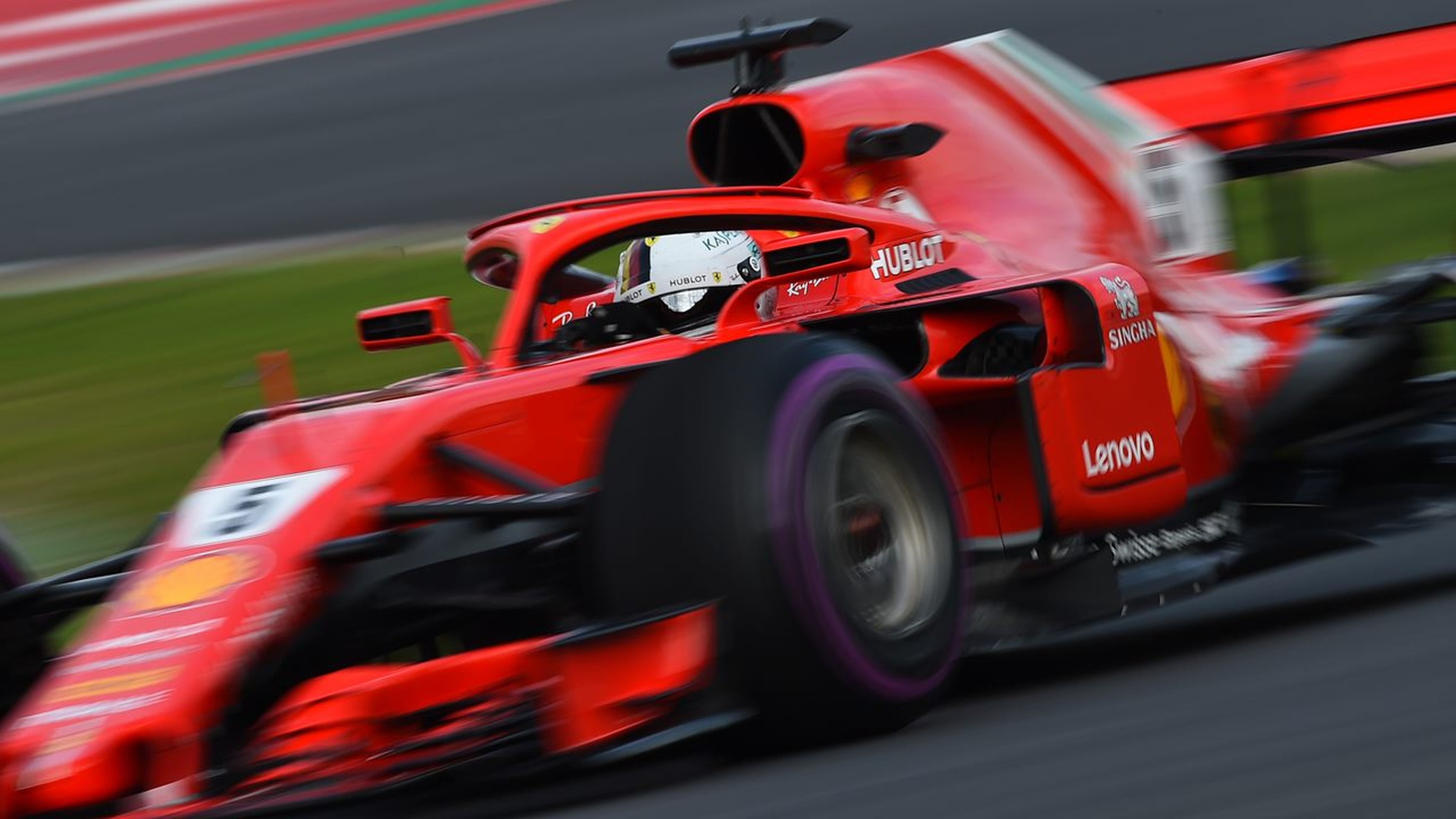 Sebastian Vettel en los test de Barcelona