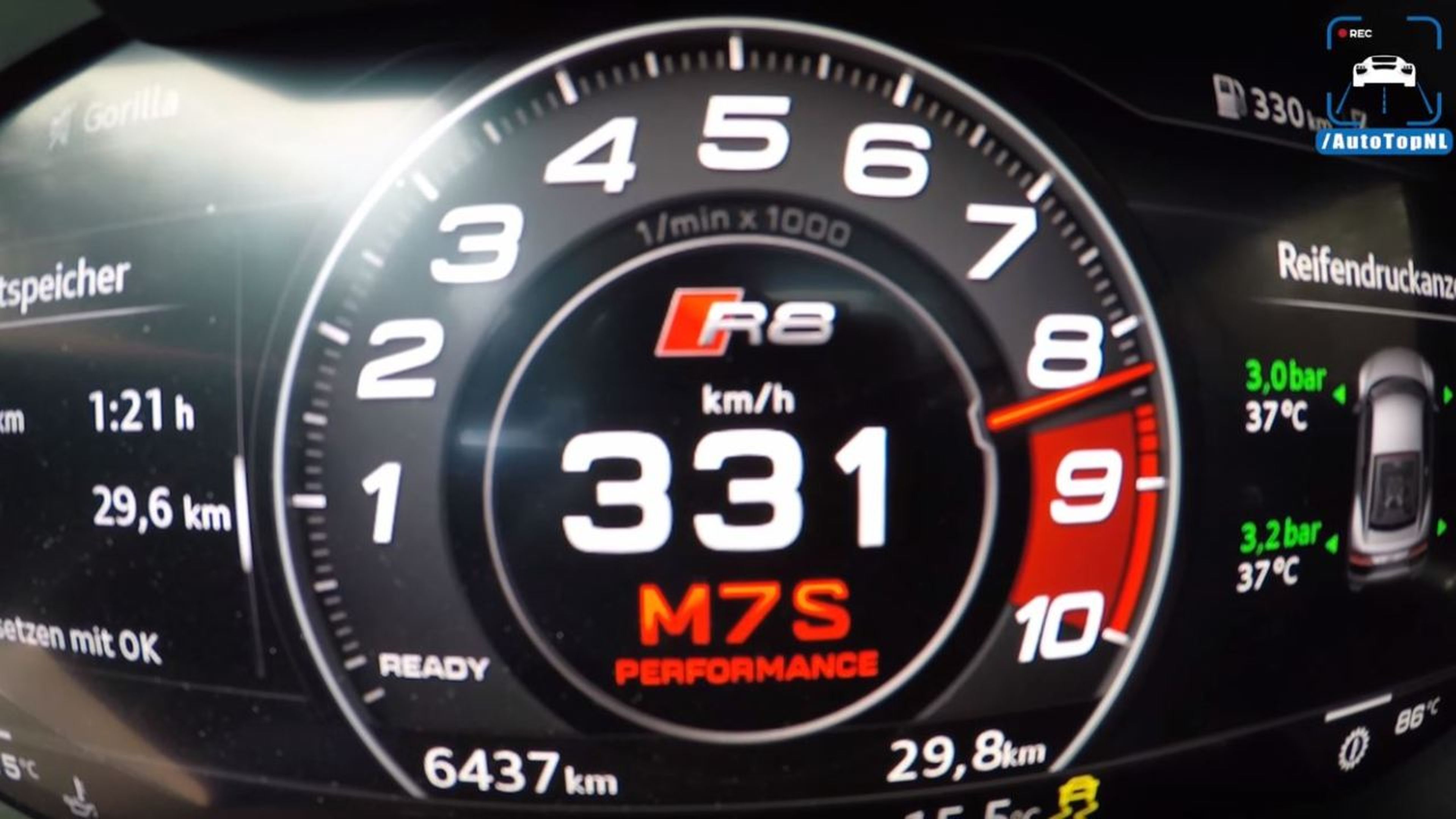 333 kmh Audi R8 V10 Plus