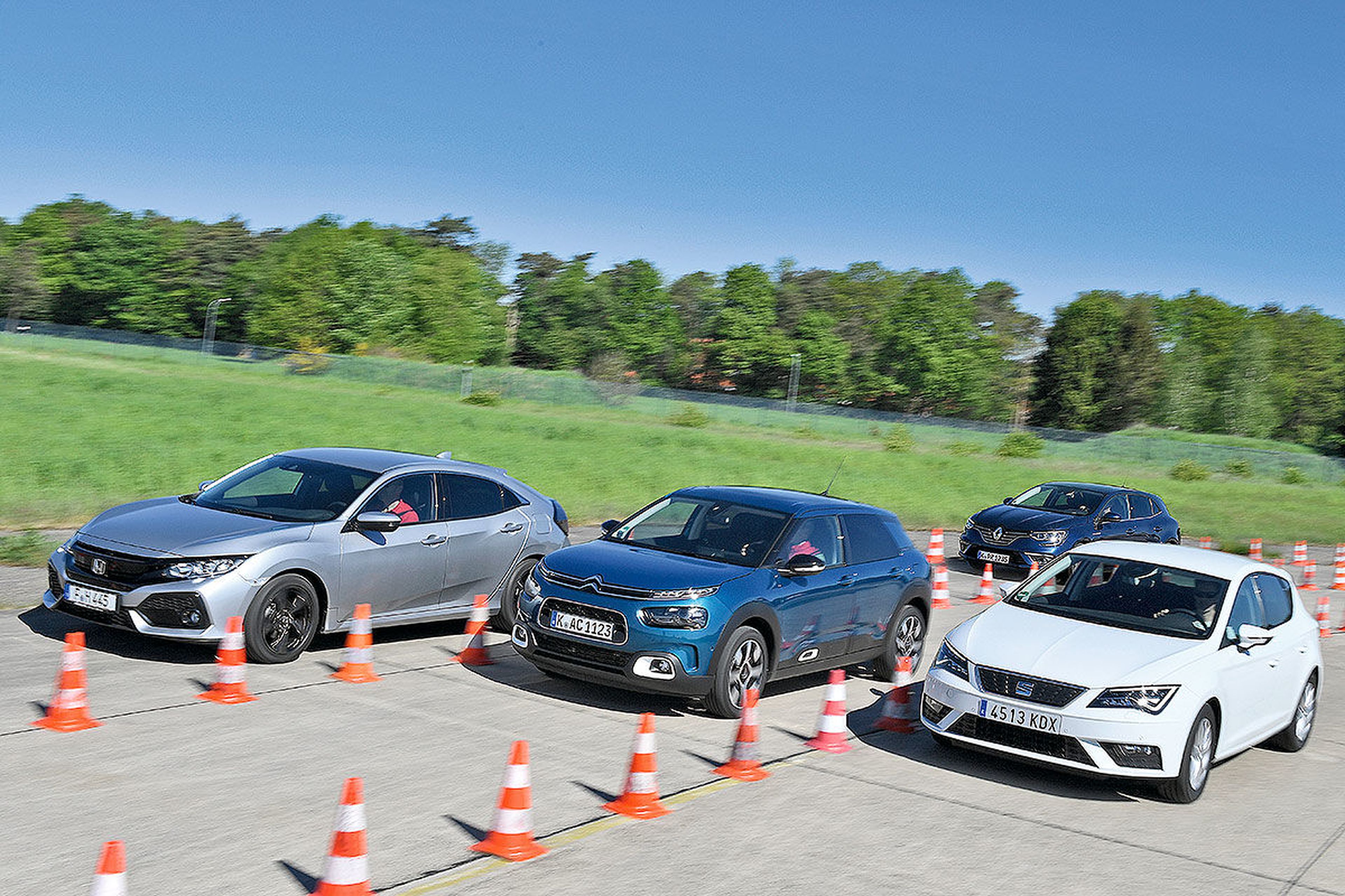 Honda Civic, Citroën C4 Cactus, Renault Mégane y Seat León
