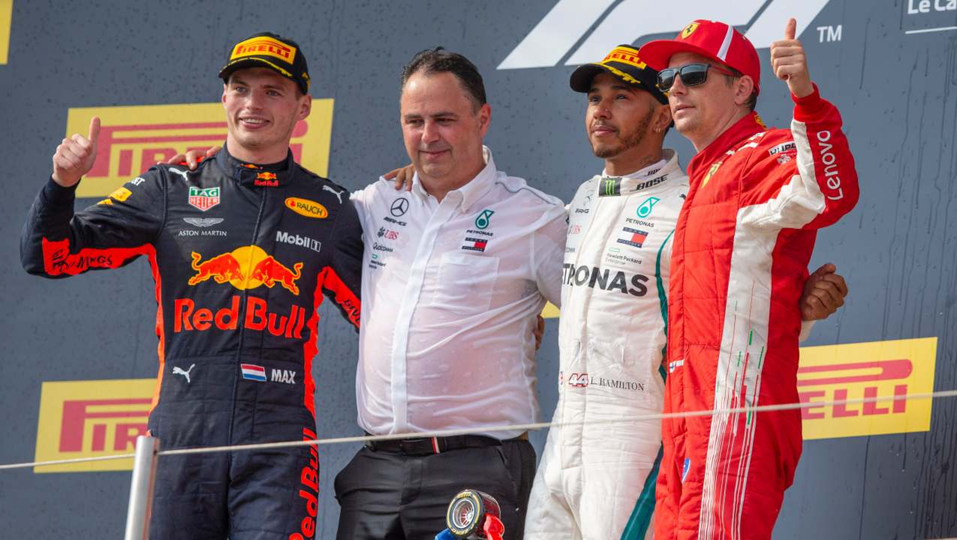 Max Verstappen en el podio del GP de Francia