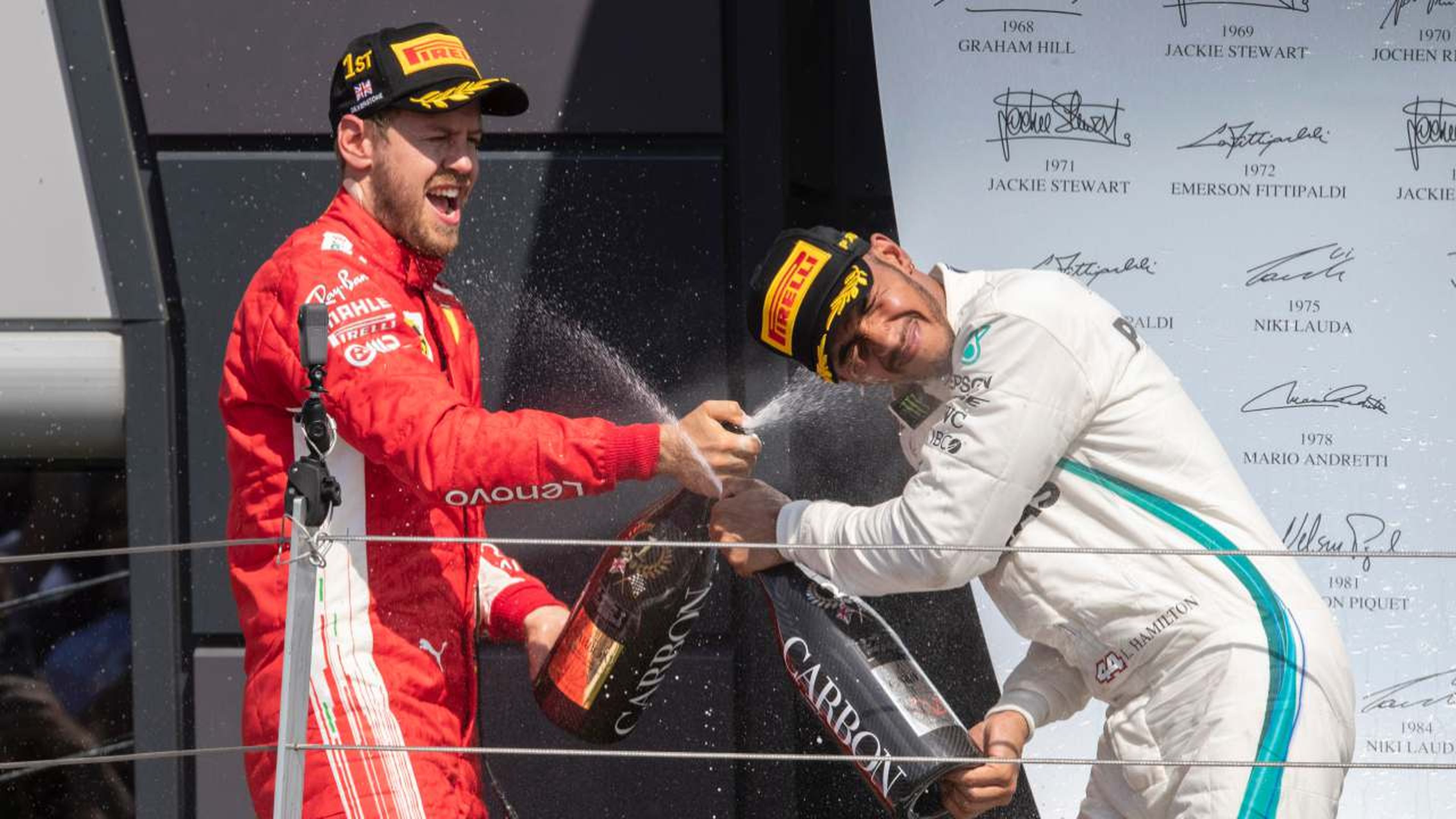 Hamilton y Vettel podio