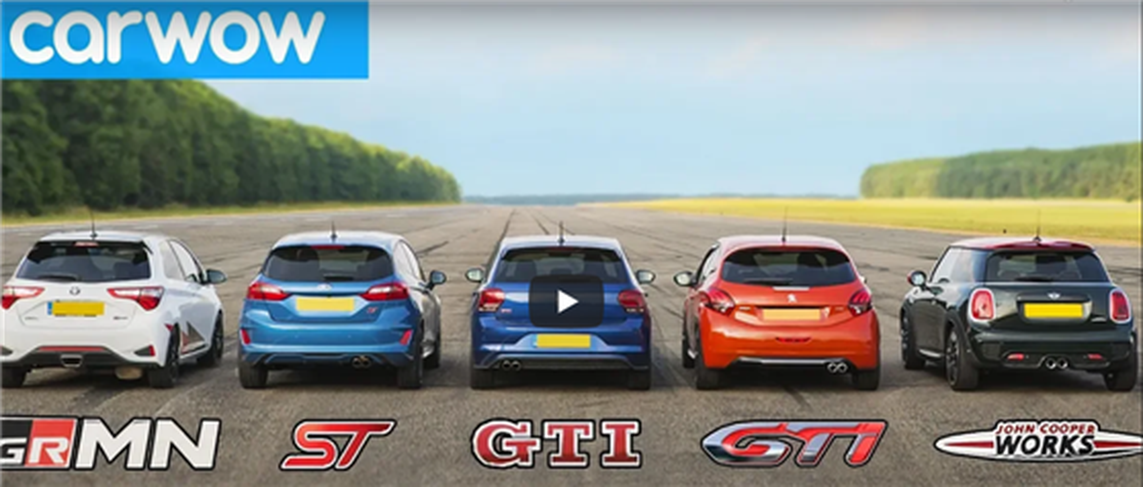 VÍDEO: Mega 'drag race': Polo GTI, Fiesta ST, Mini JCW, Yaris GRMN, 208 GTi