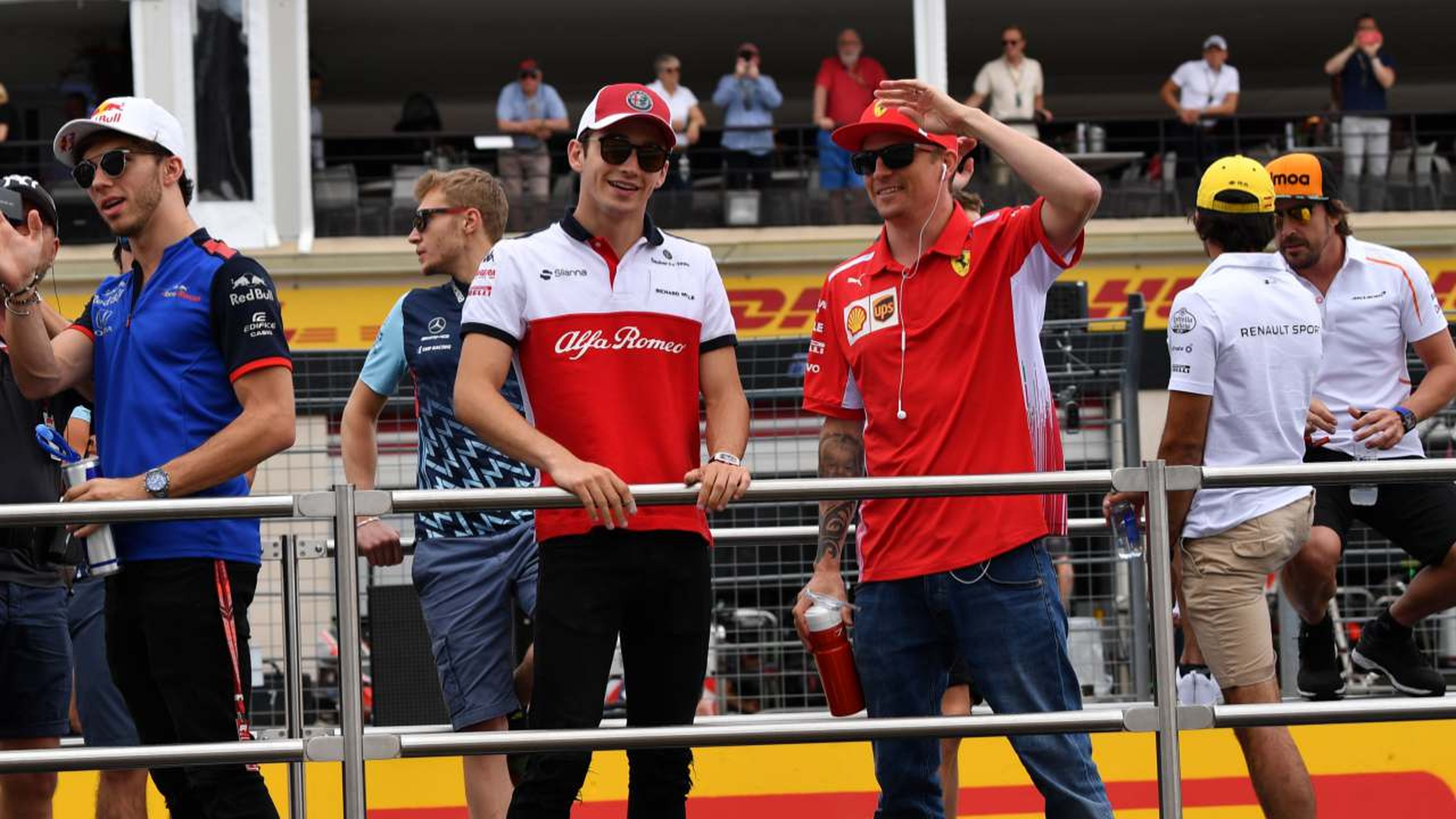Kimi Räikkönen y Charles Leclerc