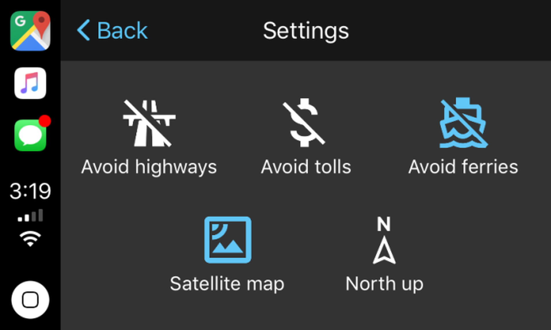 Google Maps en Apple CarPlay