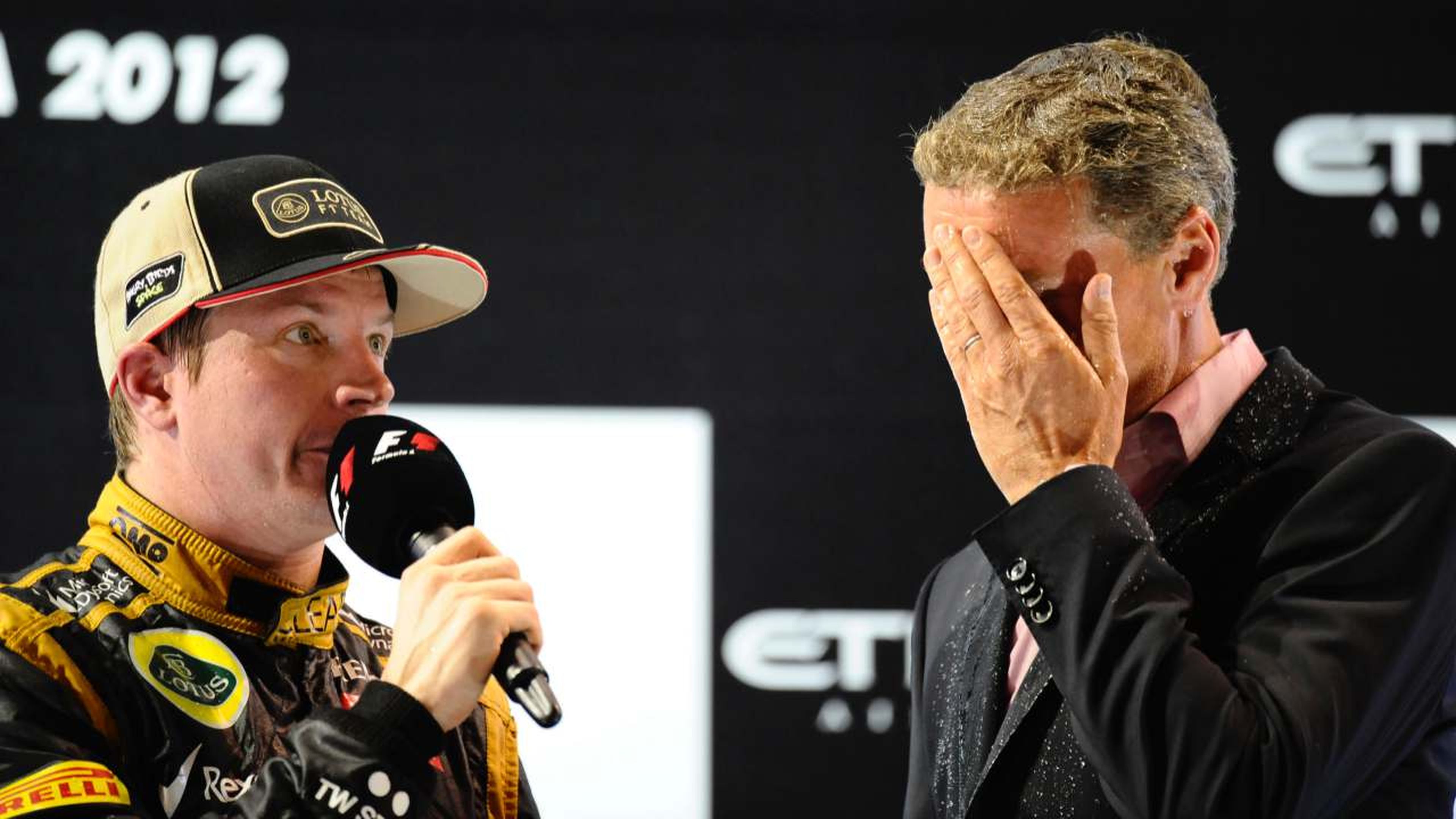 Kimi Räikkönen en el podio de Abu Dhabi