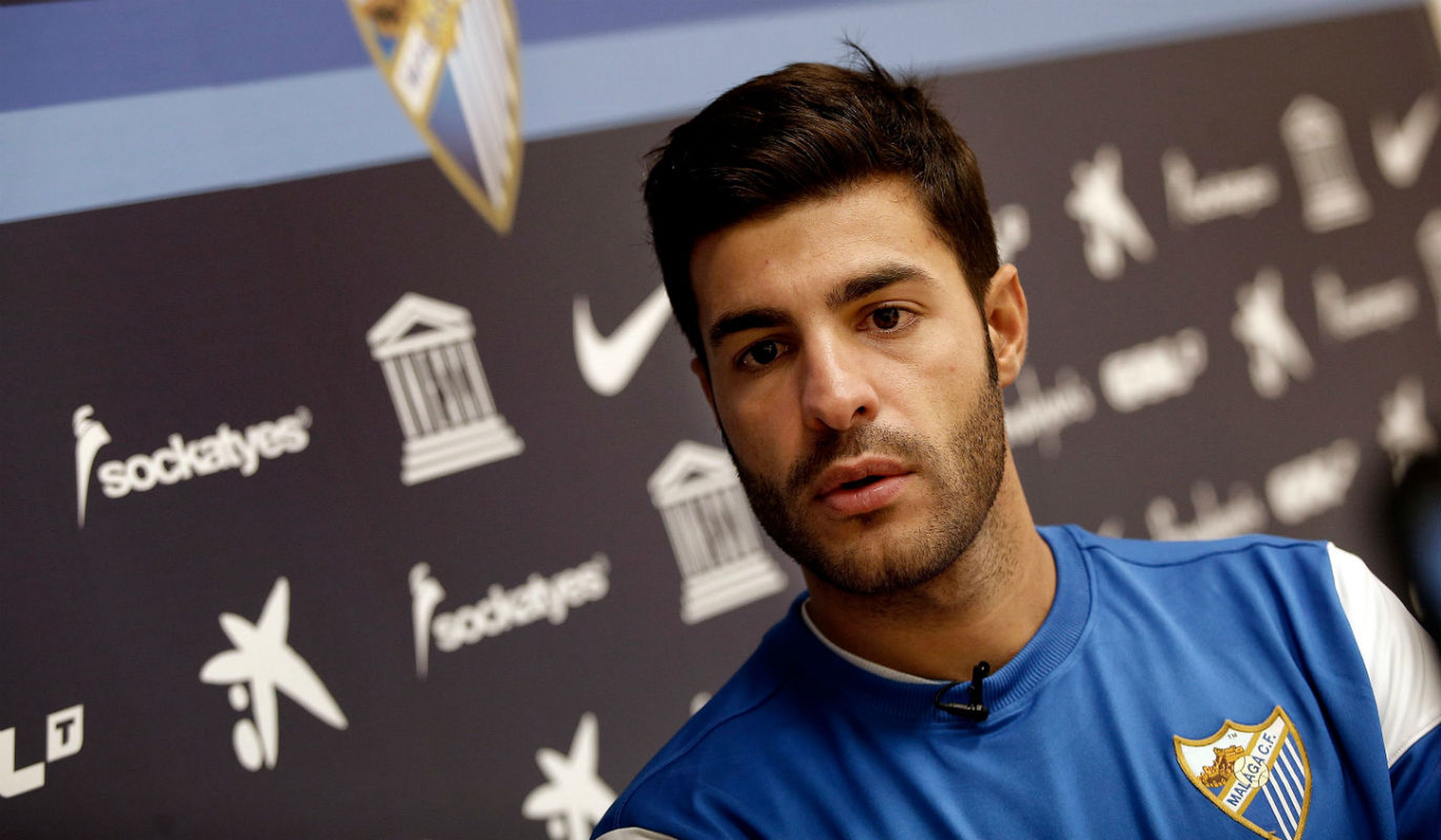 Miguel Torres, durante una rueda de prensa con el Málaga CF
