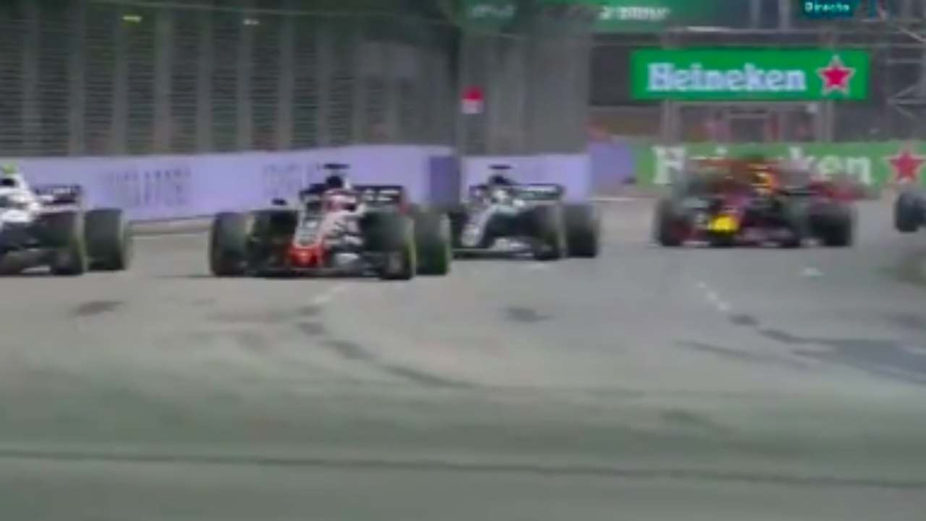 Romain Grosjean y Lewis Hamilton