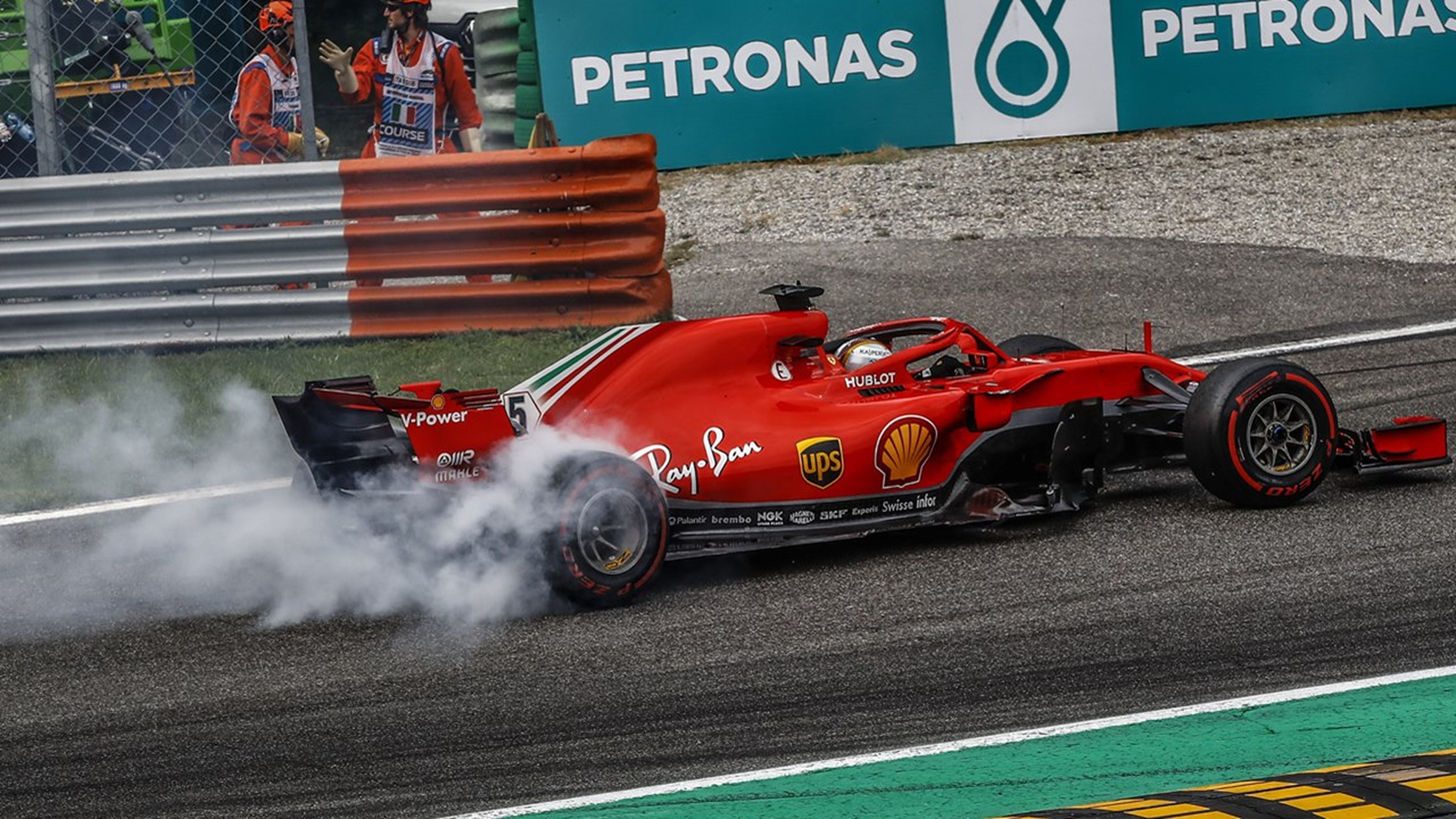 Trompo de Vettel en Monza