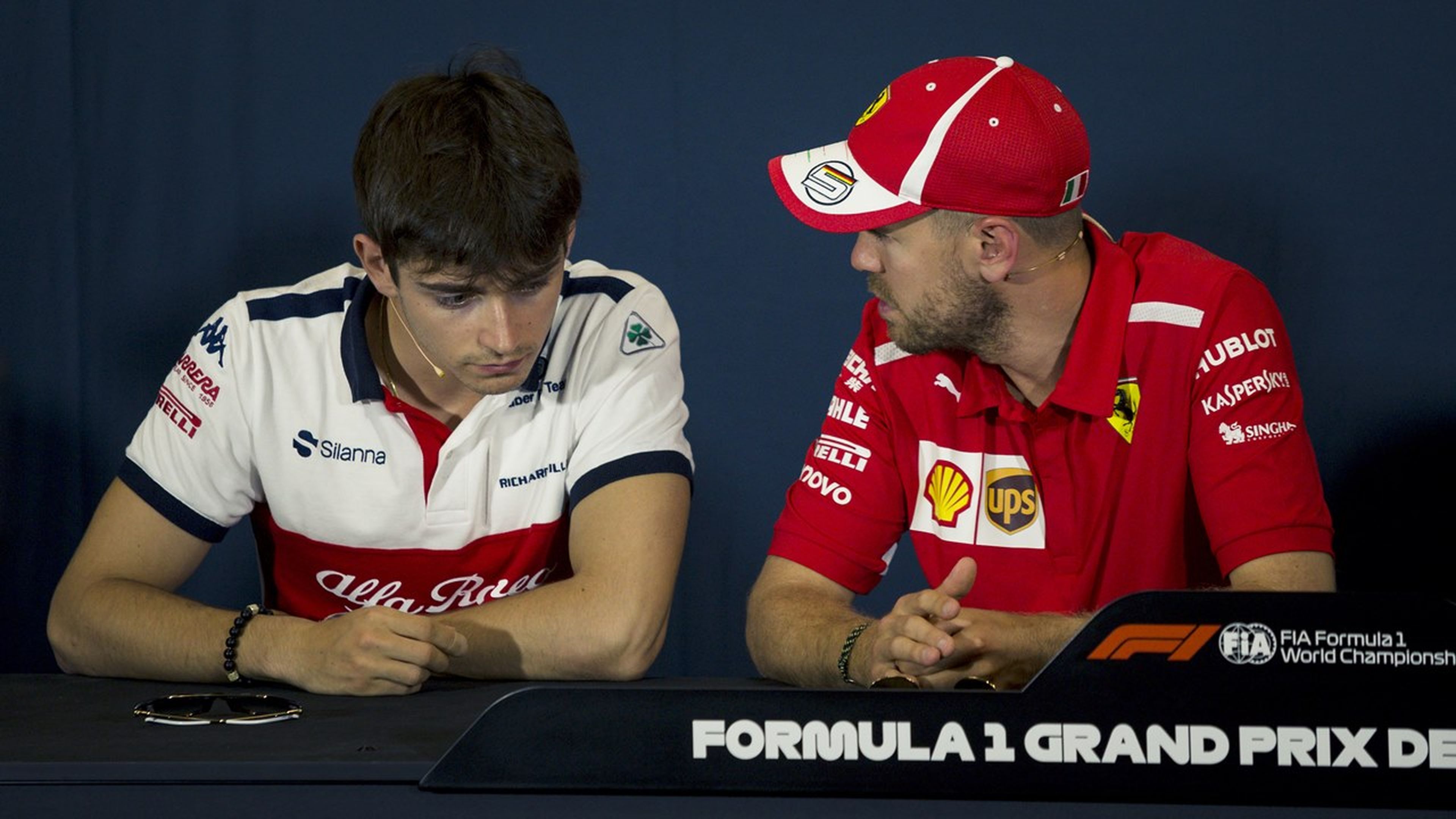 Vettel y Leclerc rueda de prensa