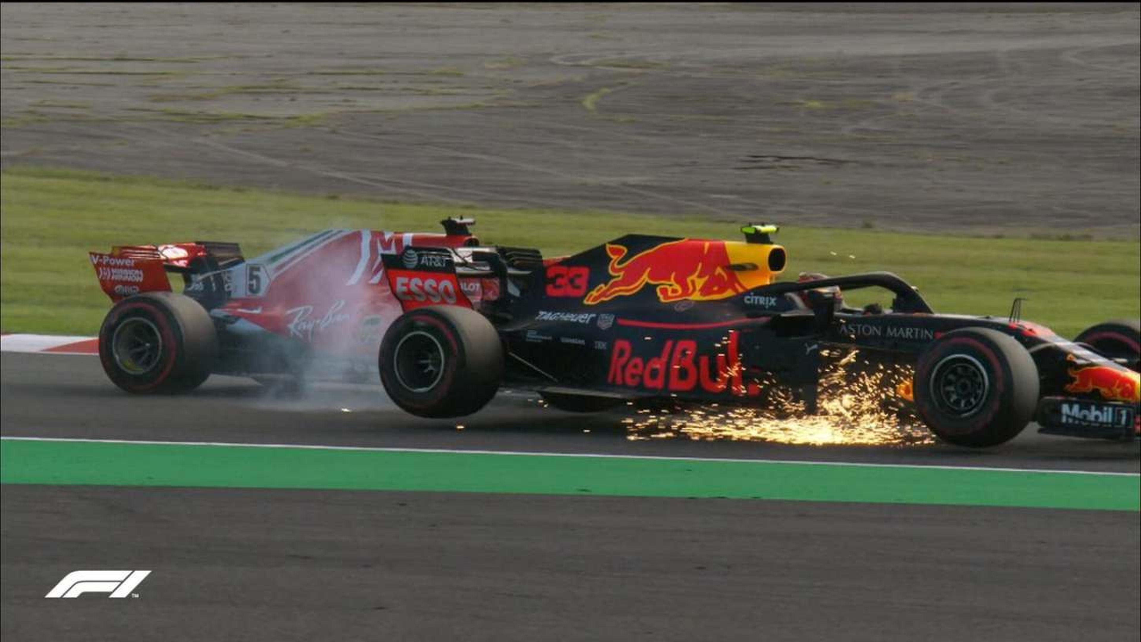 Accidente Vettel y Verstappen