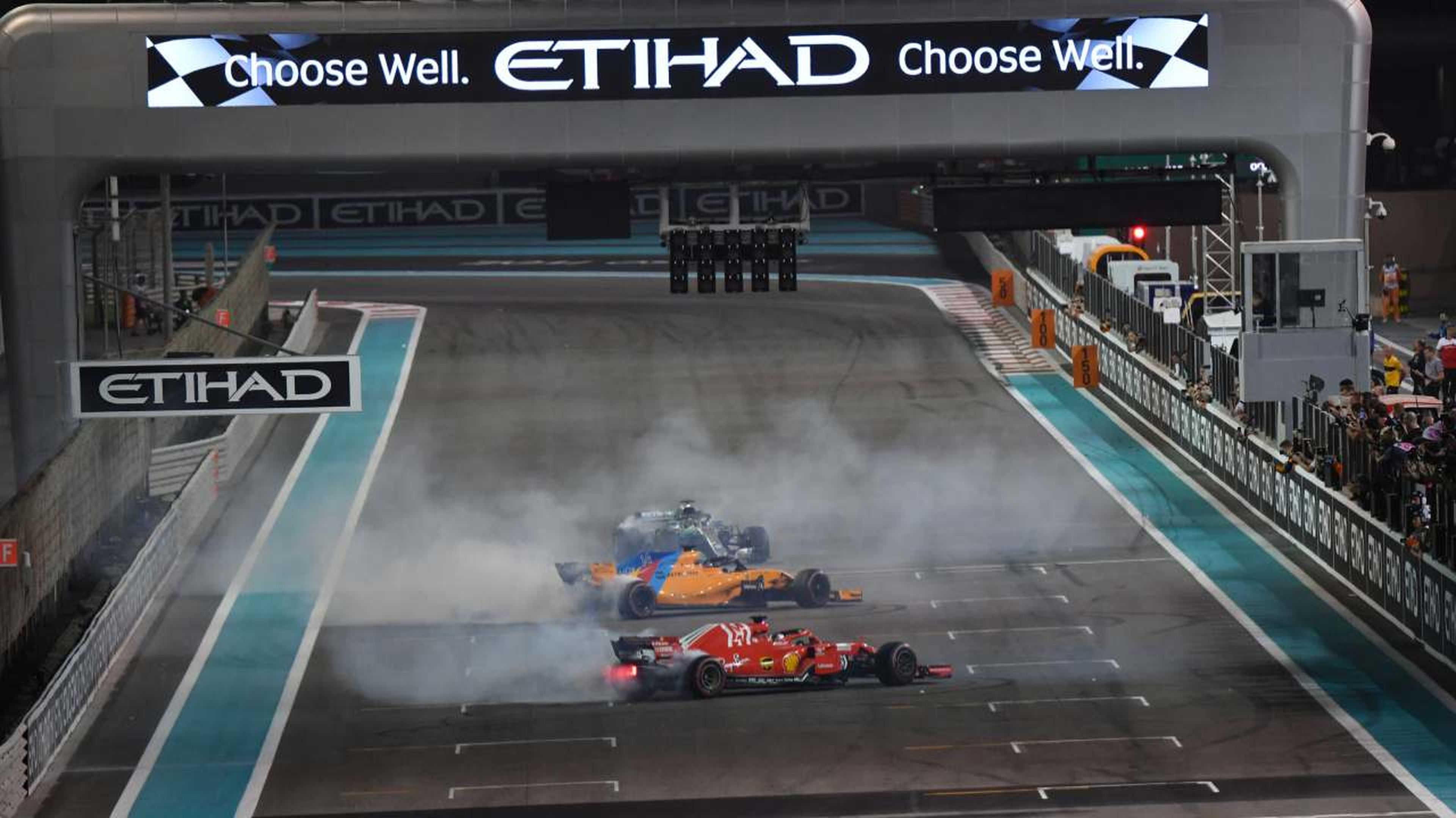 Alonso, Hamilton y Vettel en Abu Dhabi