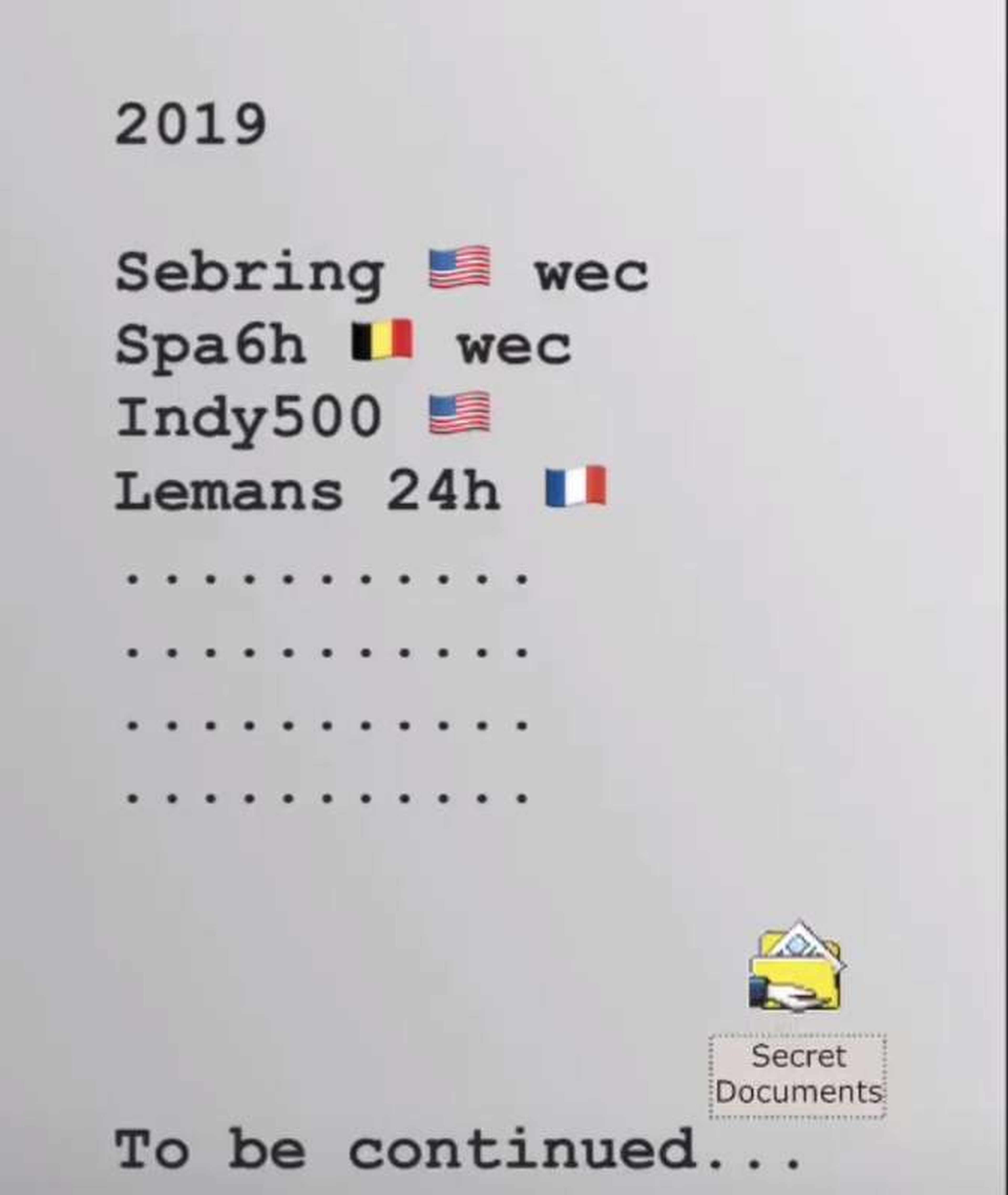 Calendario Alonso 2019