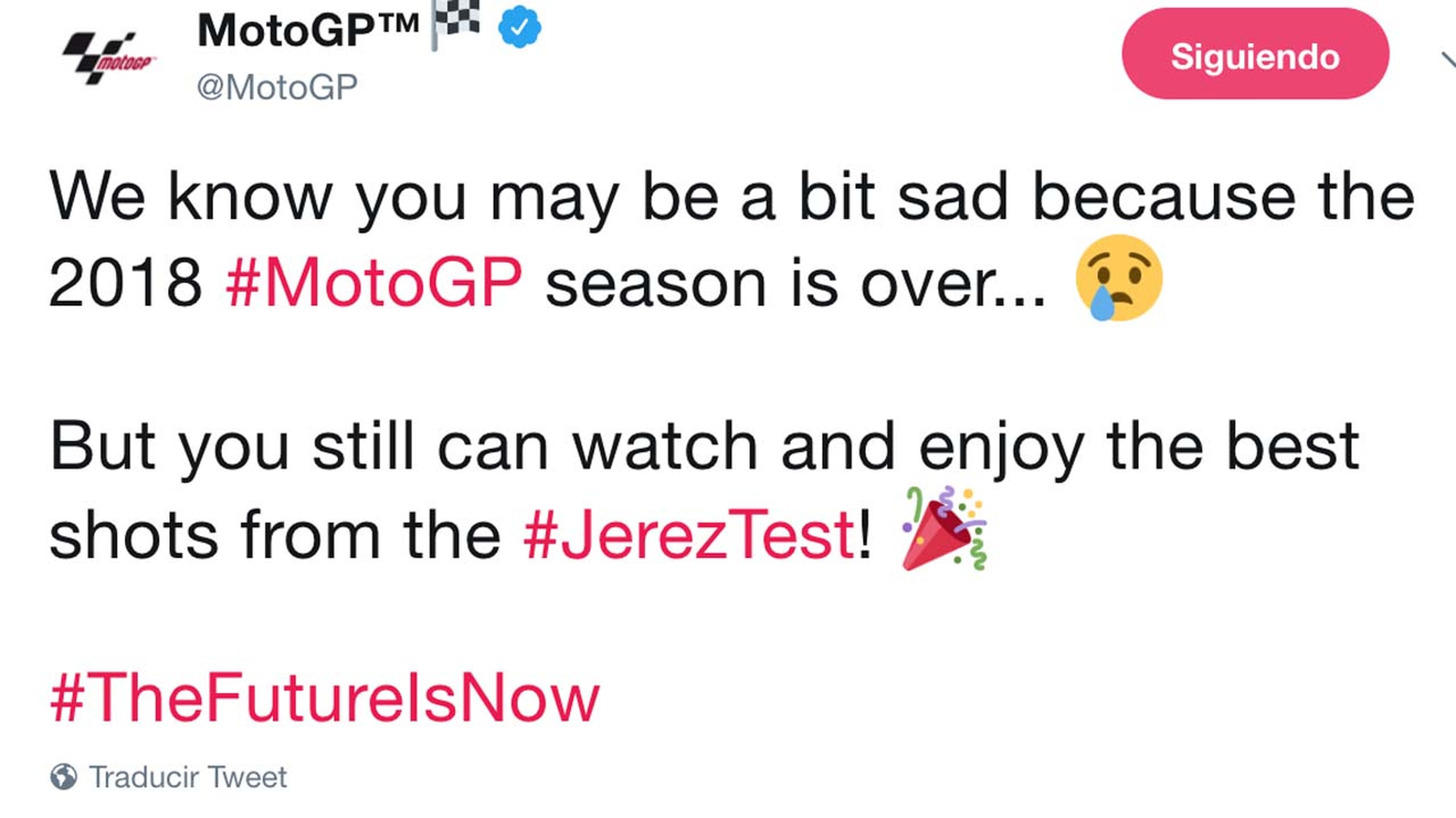 Tuit MotoGP test Jerez 2018