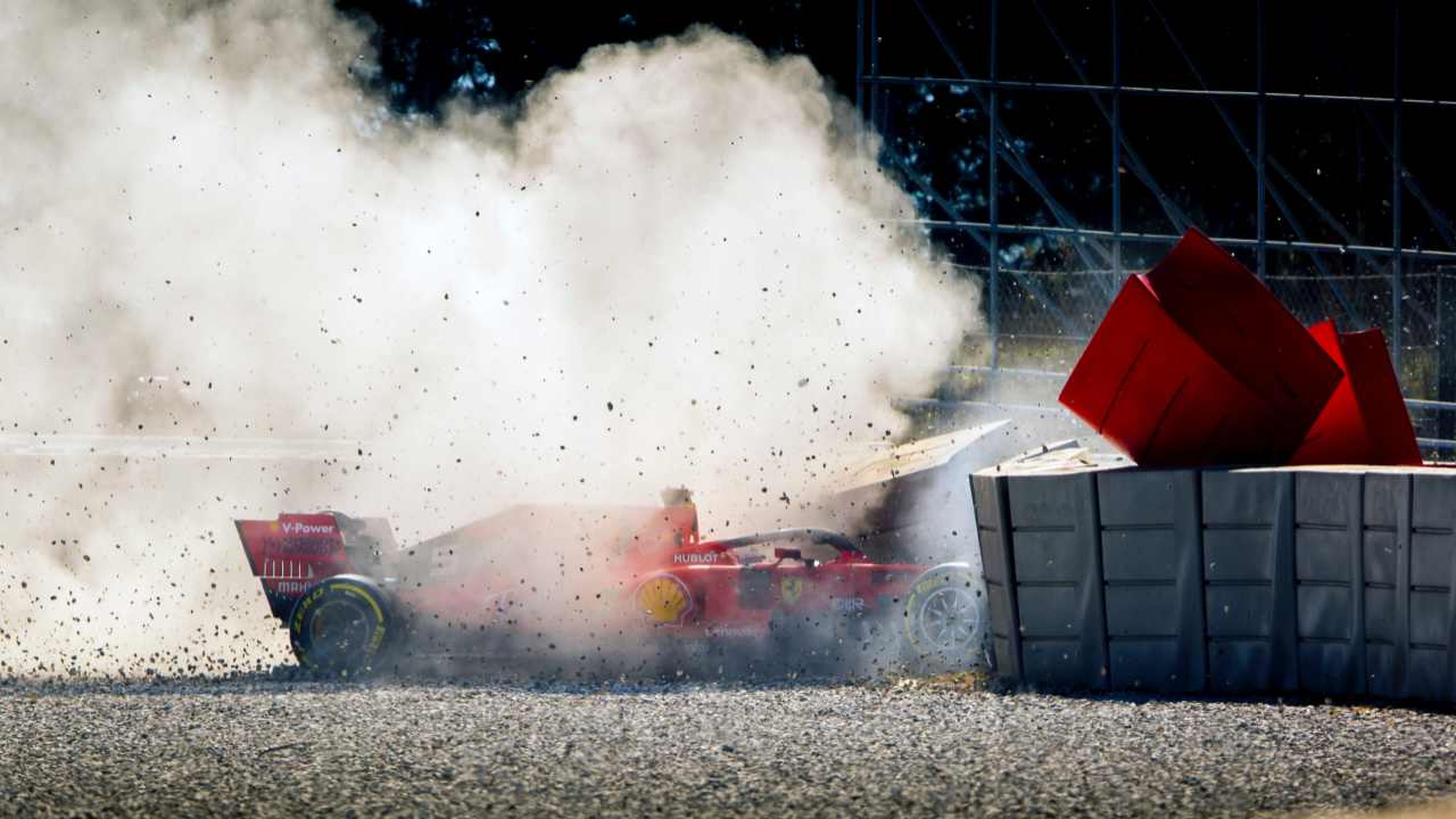 Sebastian Vettel accidente en Barcelona