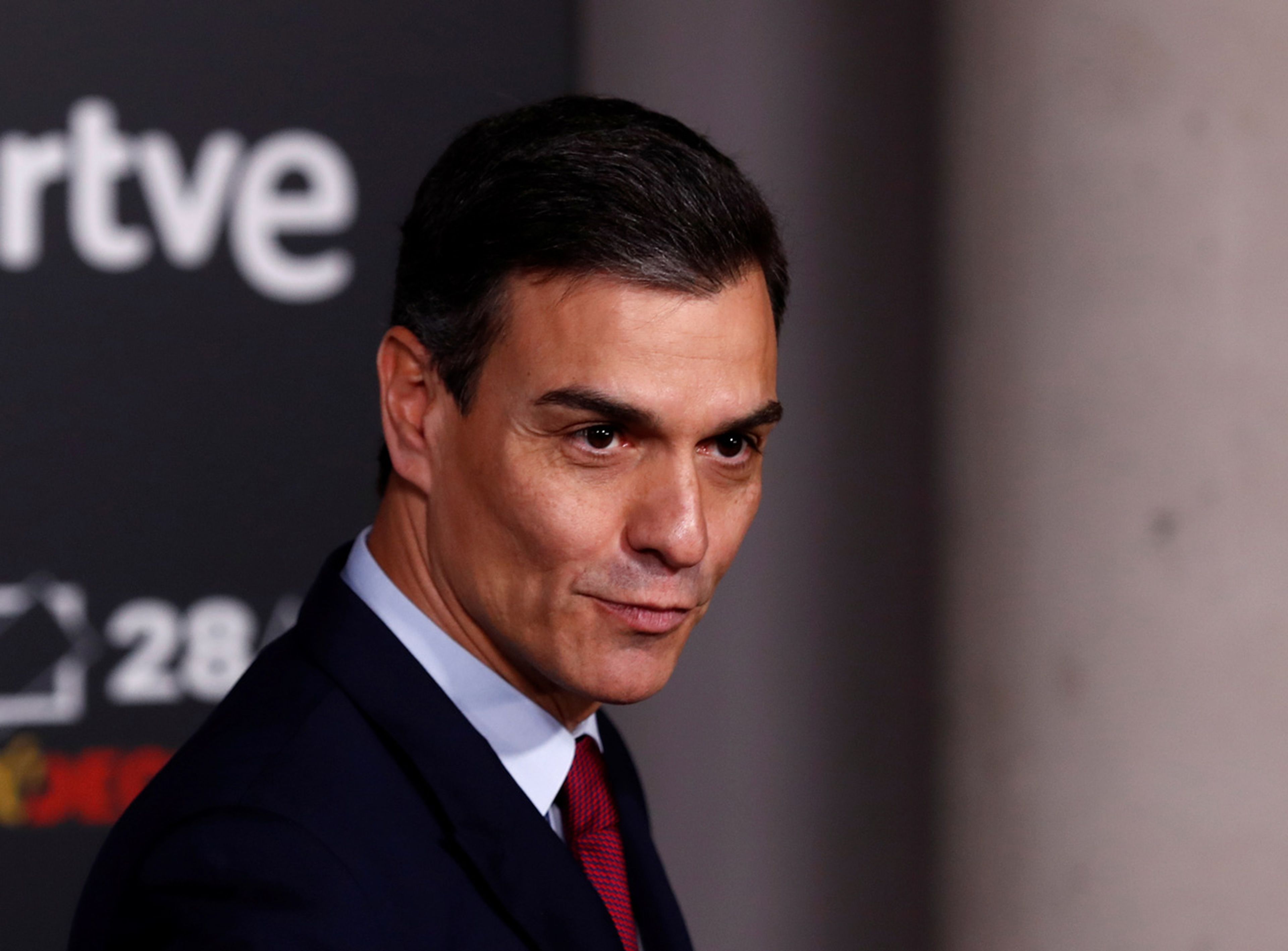 Pedro Sánchez, candidato del PSOE a la presidencia del Gobierno, llega a RTVE para el debate de las Elecciones Generales 2019.