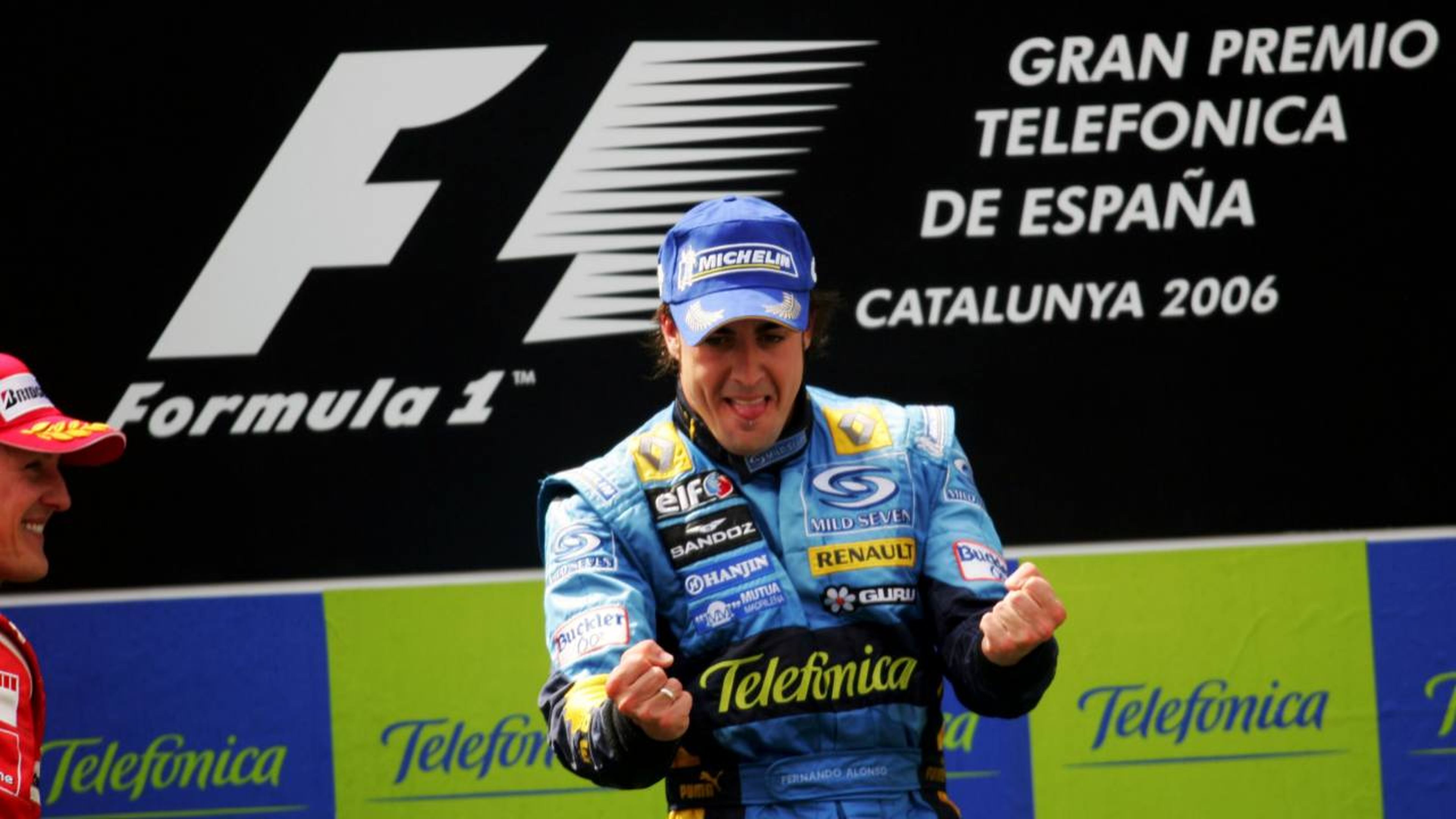 Alonso en el podio del GP de España