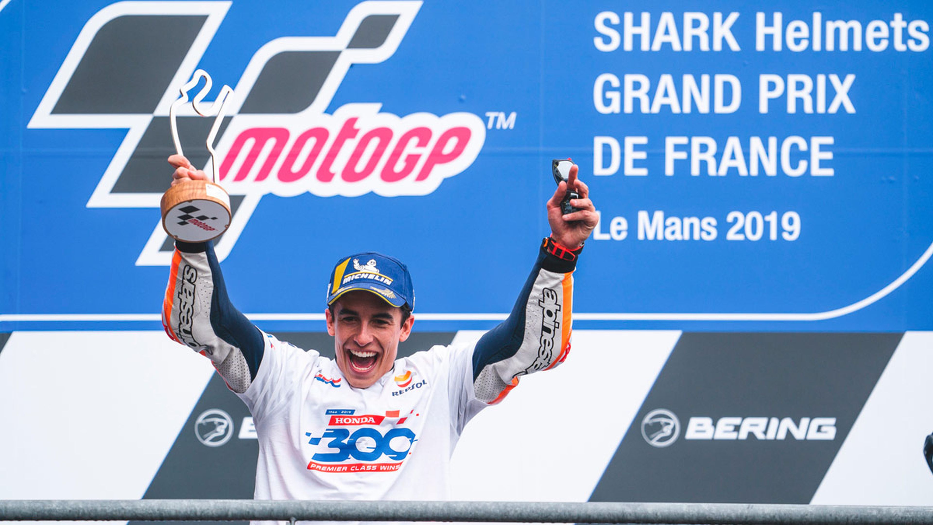 Marc Márquez podio Le Mans 2019