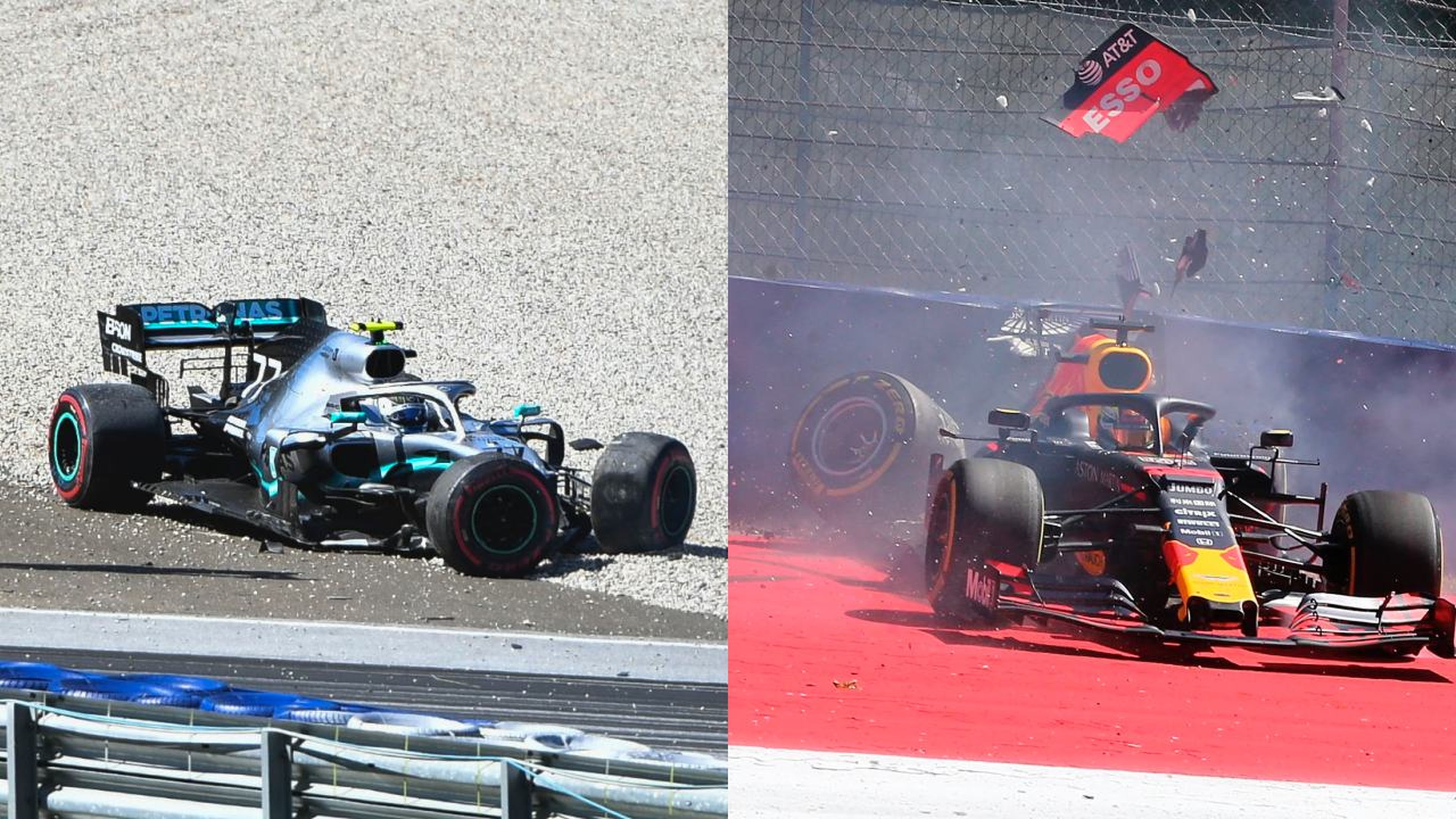 Accidente de Bottas y Verstappen en Austria
