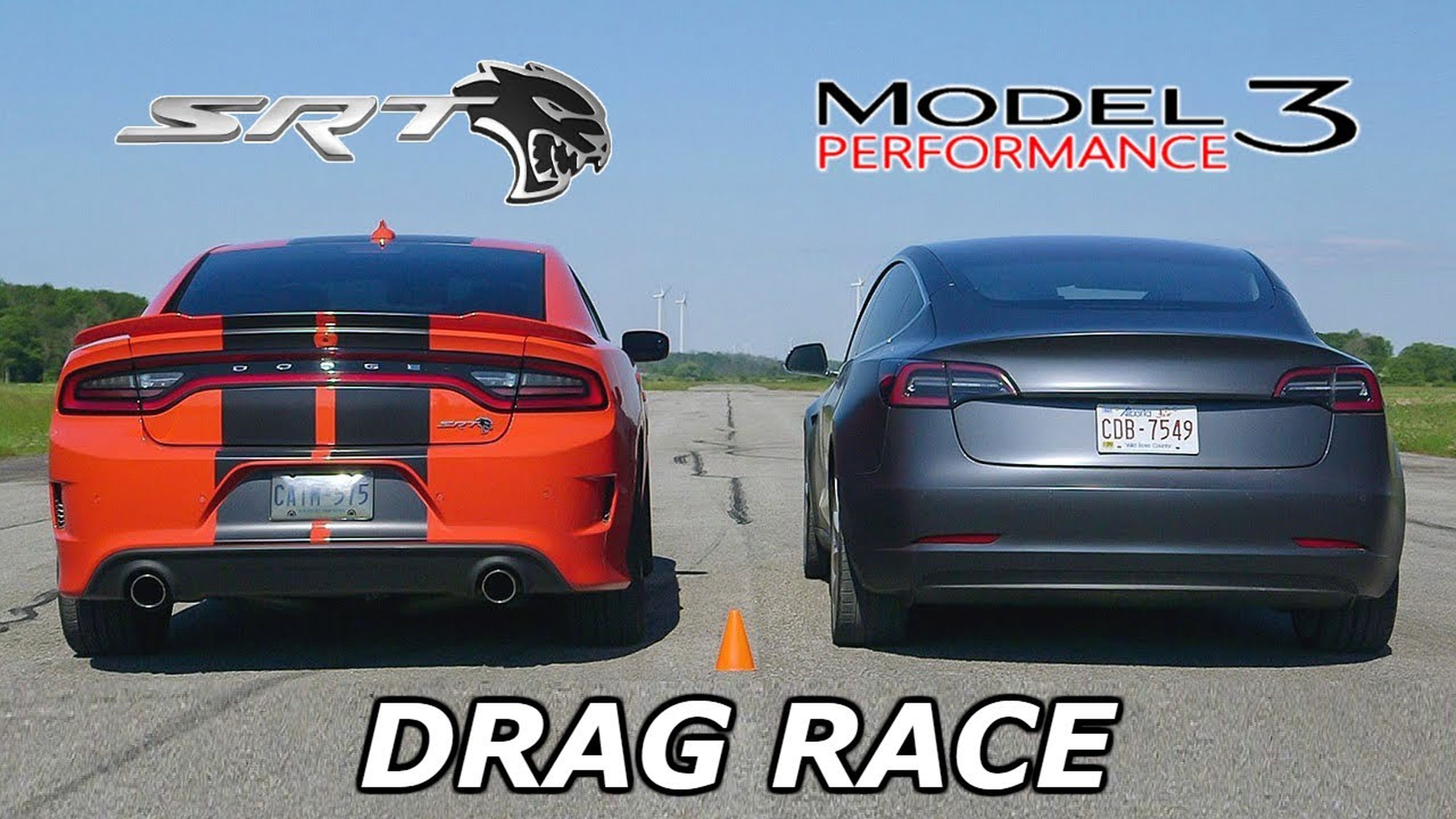 Tesla Model 3 Performance y Dodge Charger SRT Hellcat