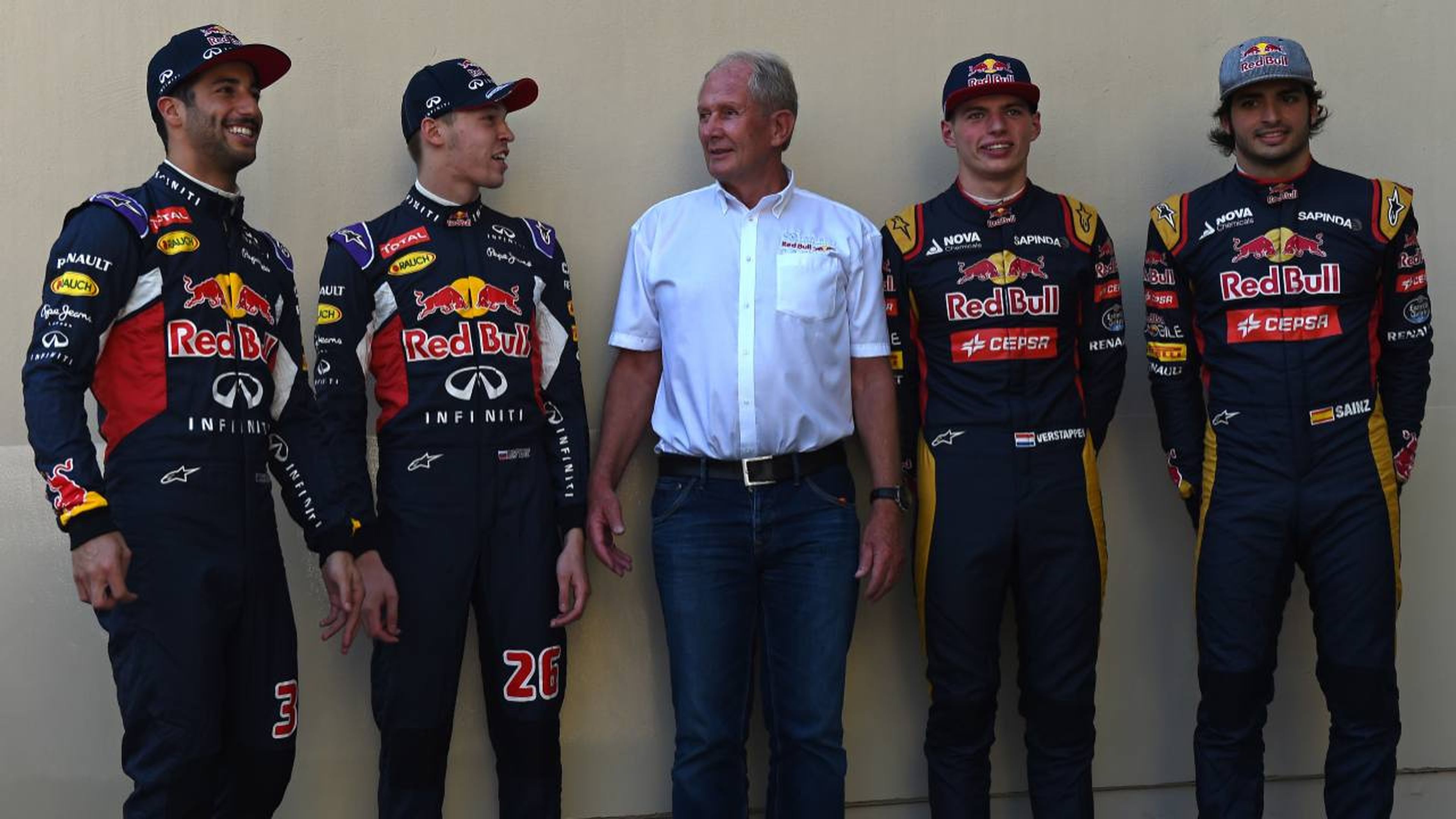 Helmut Marko y sus pilotos de Red Bull
