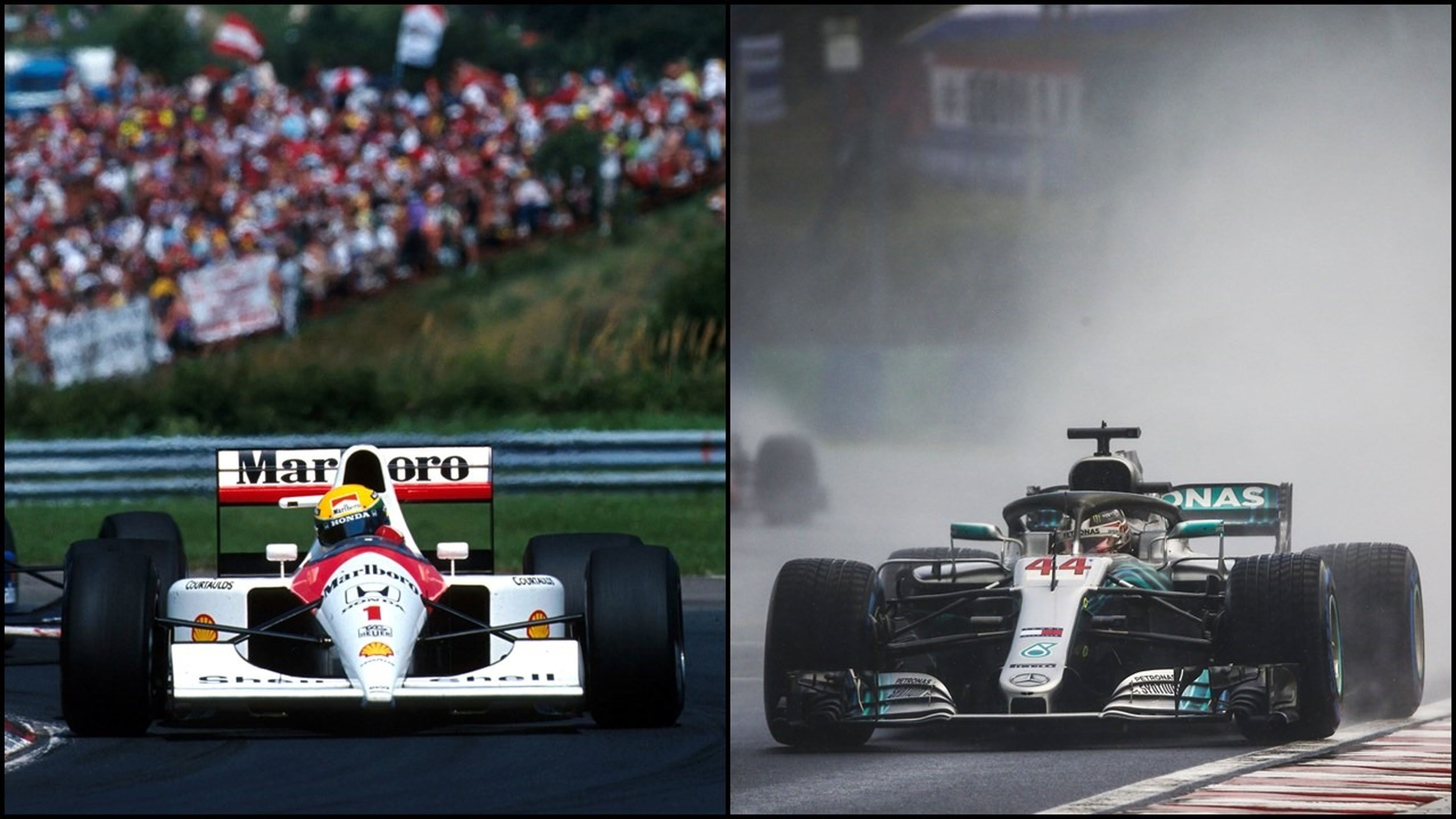 Senna y Hamilton en Hungria