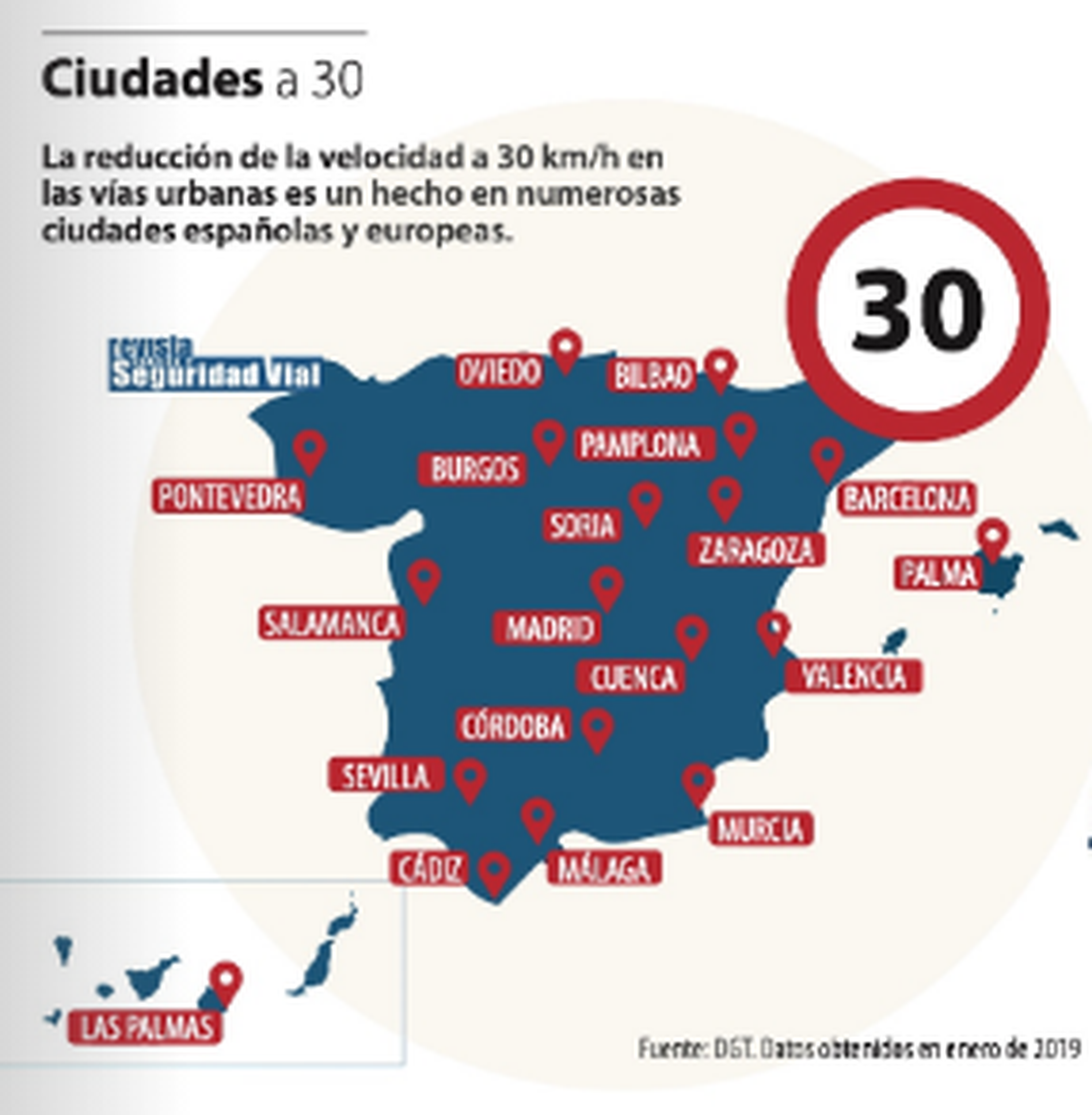 Ciudades de España a 30 km/h