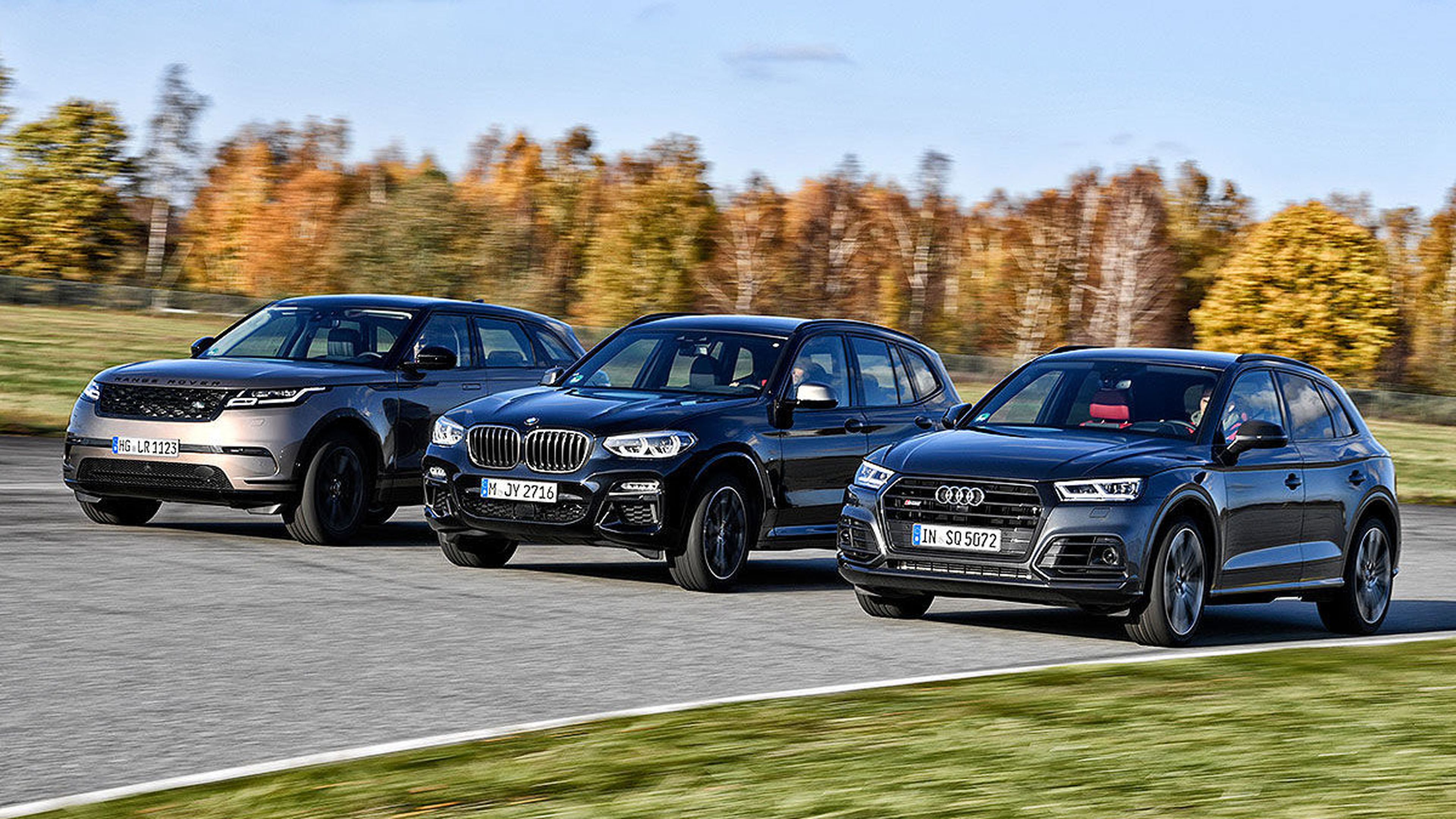 Comparativa del Audi SQ5, el BMW X3 y el Range Rover Velar