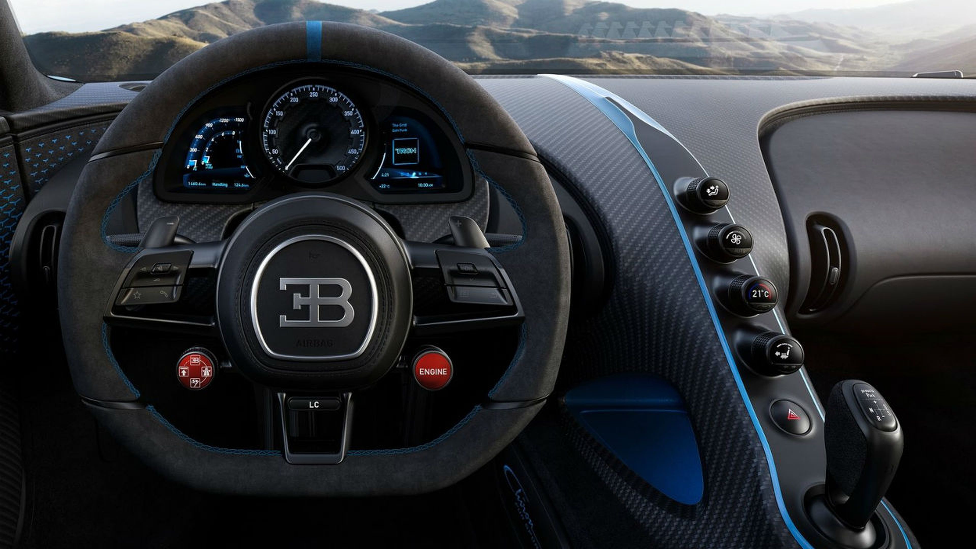 Interior del Bugatti Chiron Pur Sport.