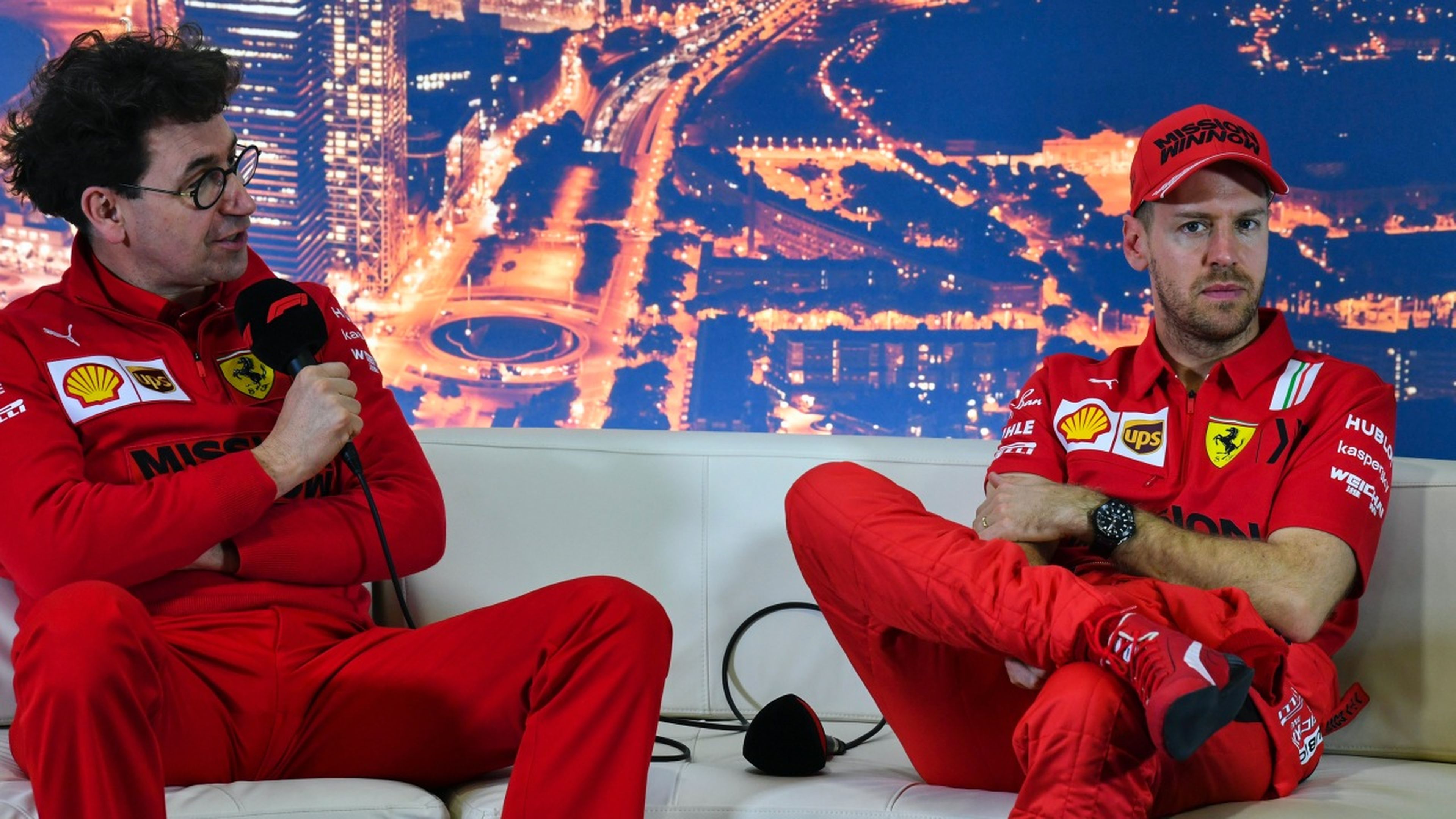 Sebastian Vettel y Mattia Binotto