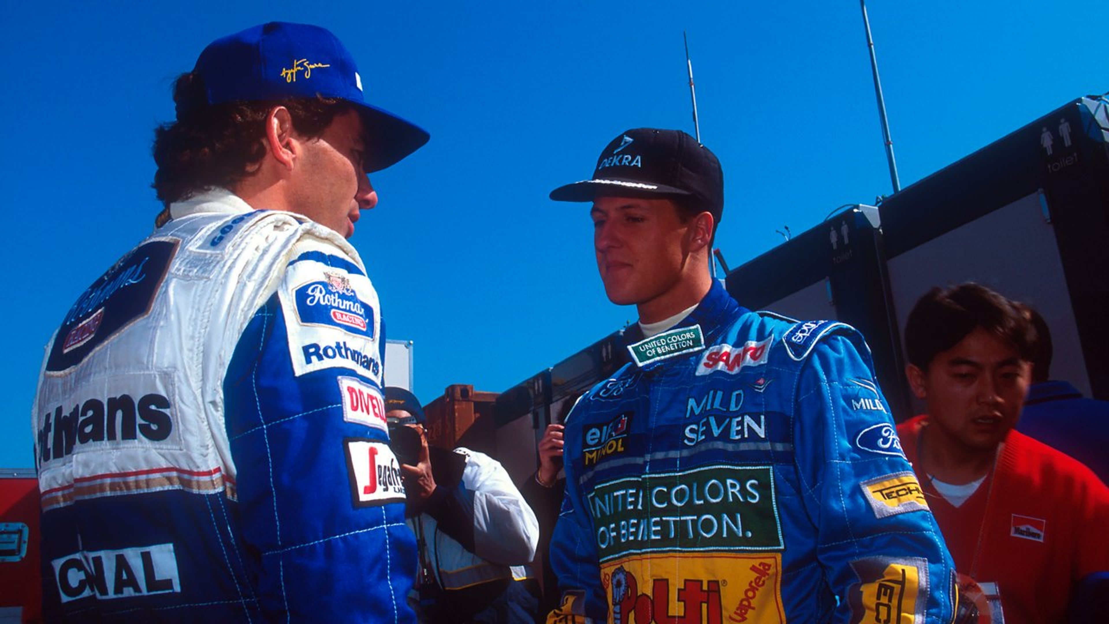 Ayrton Senna y Michael Schumacher antes del GP de San Marino de 1994