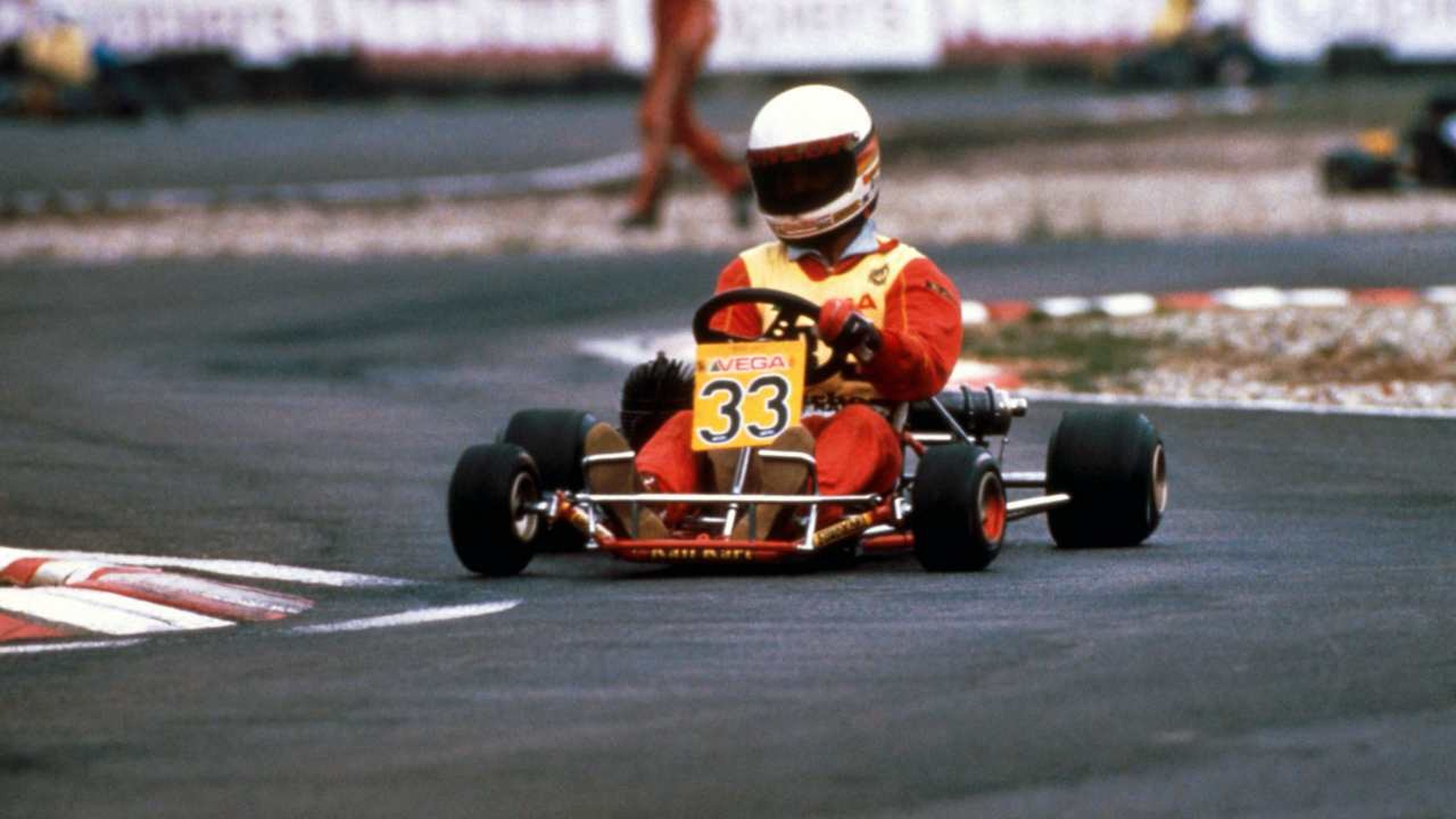 Michael Schumacher en una carrera de karts en 1984