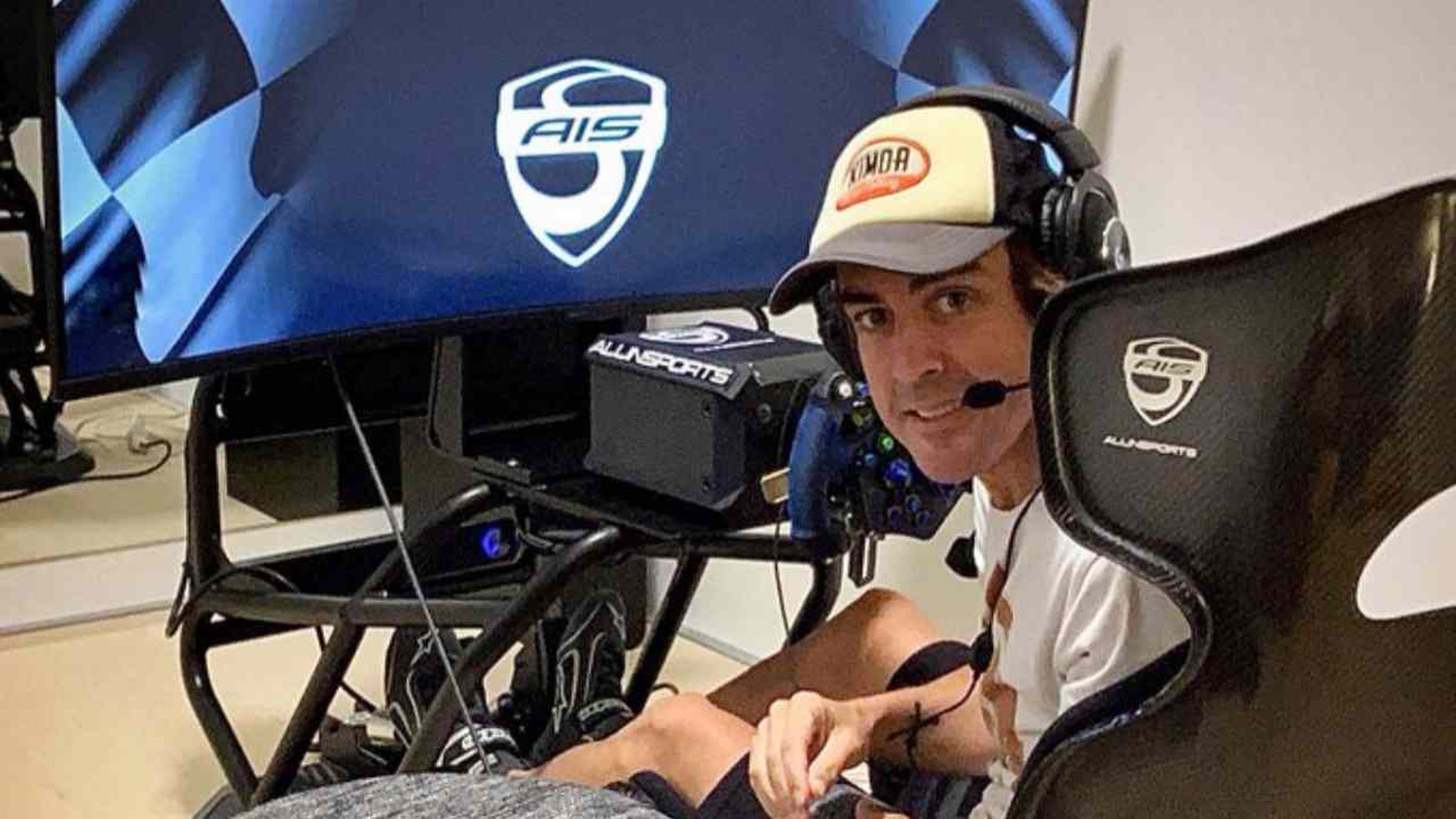 Fernando Alonso en el simulador