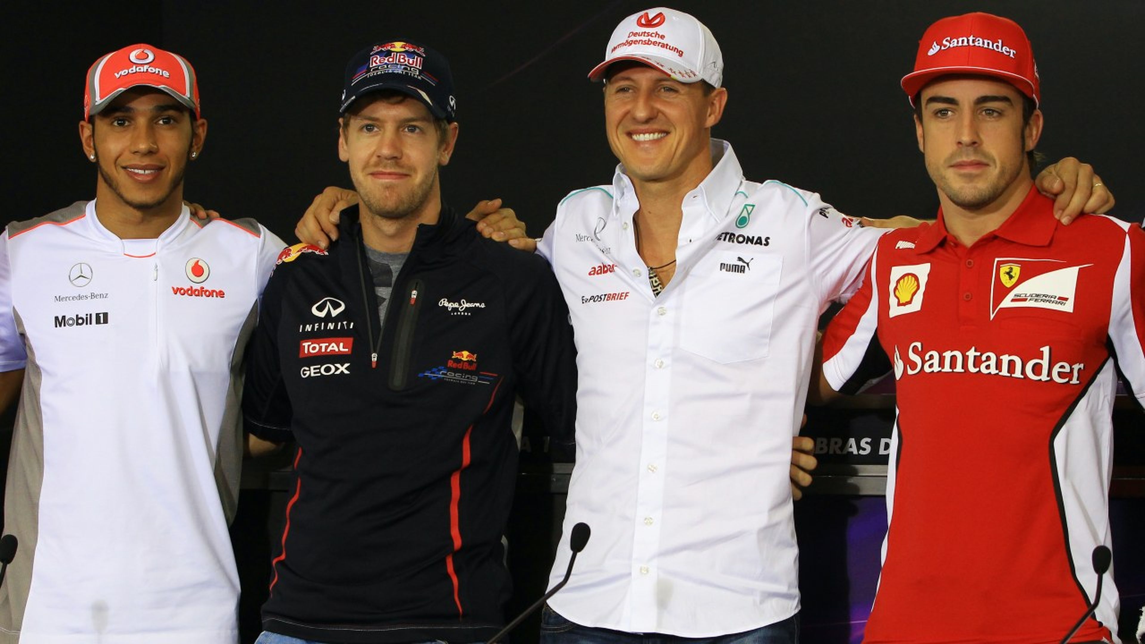 Alonso, Schumacher, Vettel y Hamilton
