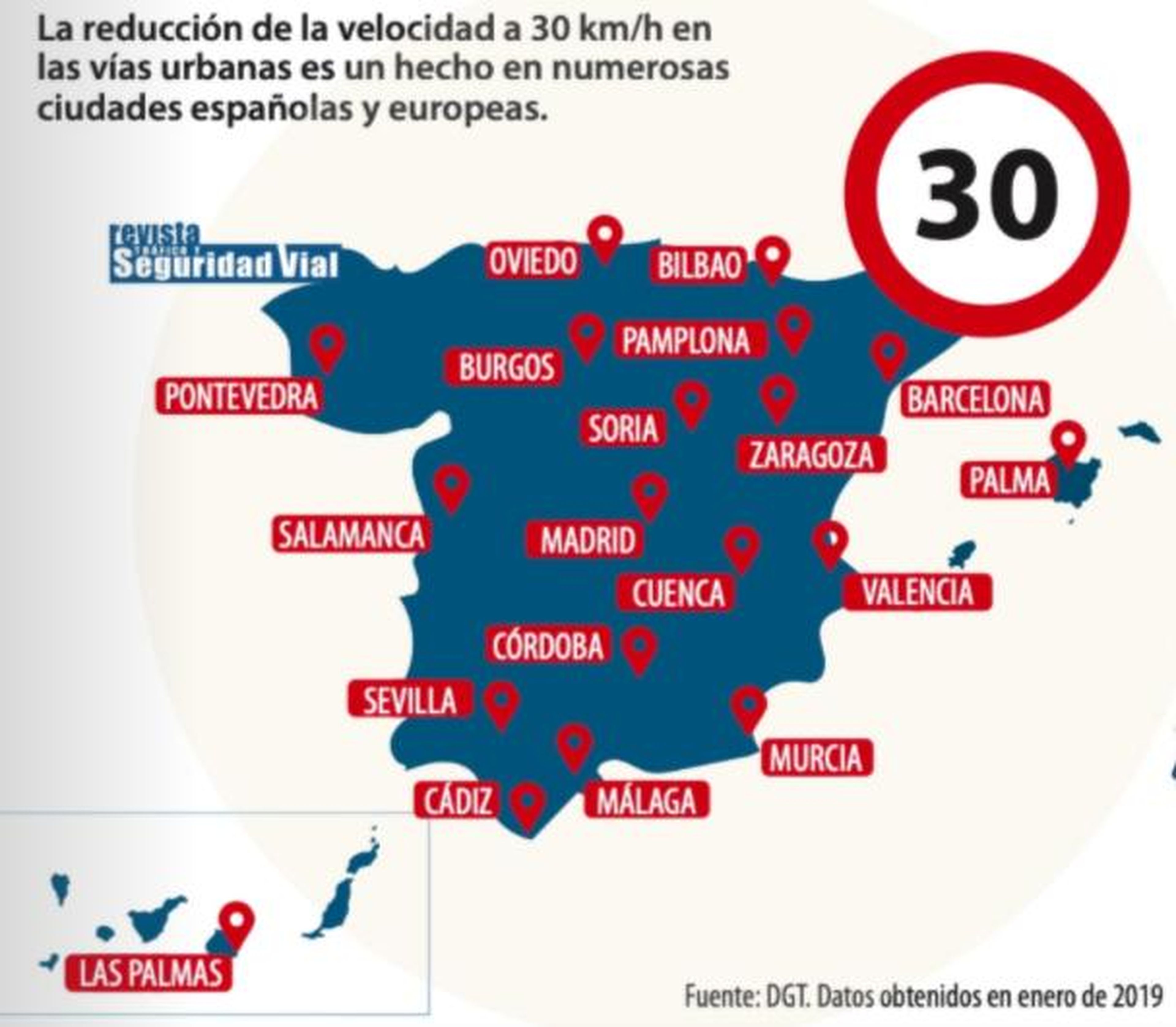 Las ciudades españolas toman la iniciativa sin esperar a la DGT y reducen su velocidad a 30 km/h