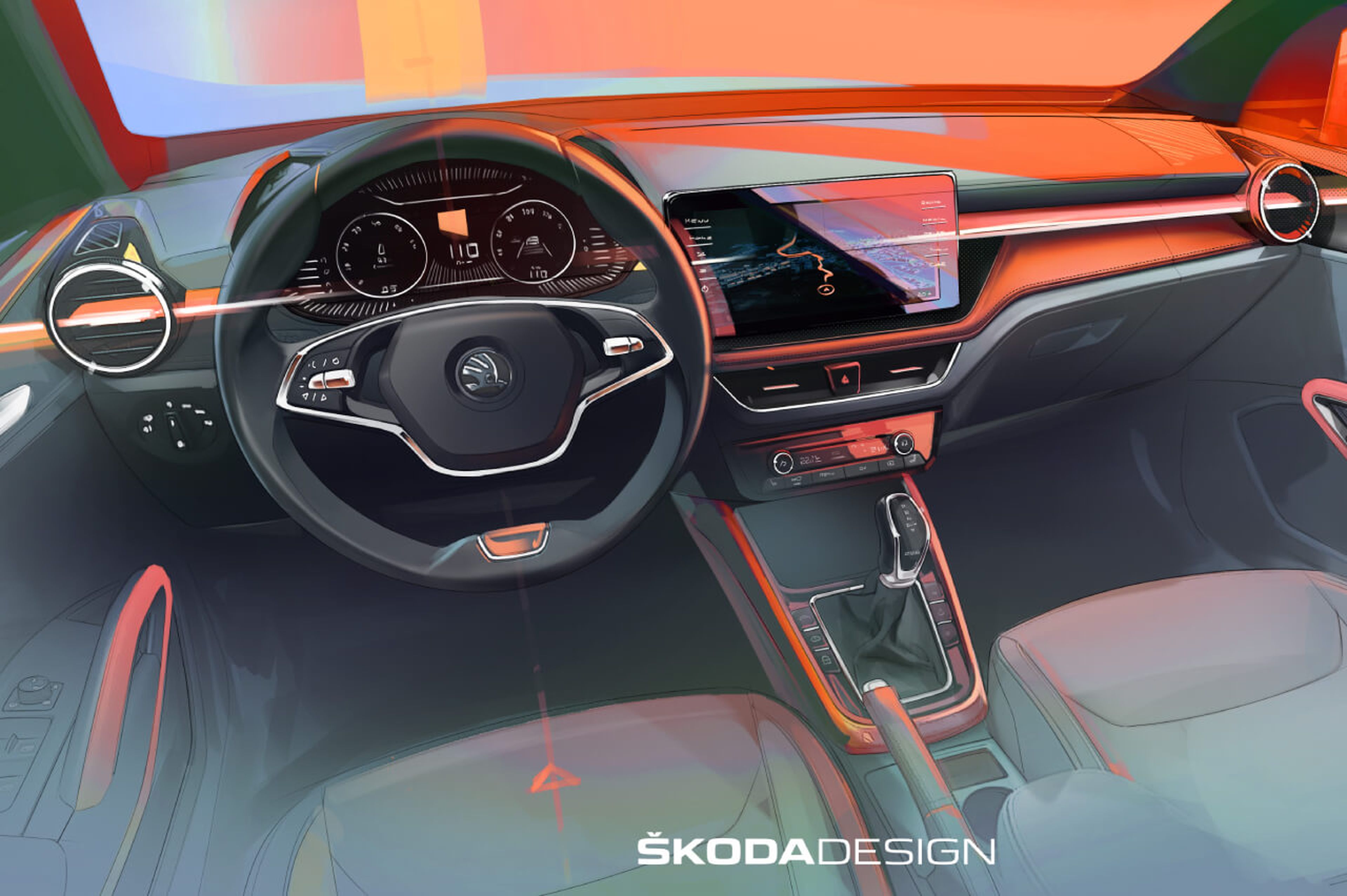 Škoda Fabia 2021, ya tenemos las primeras imágenes de su interior