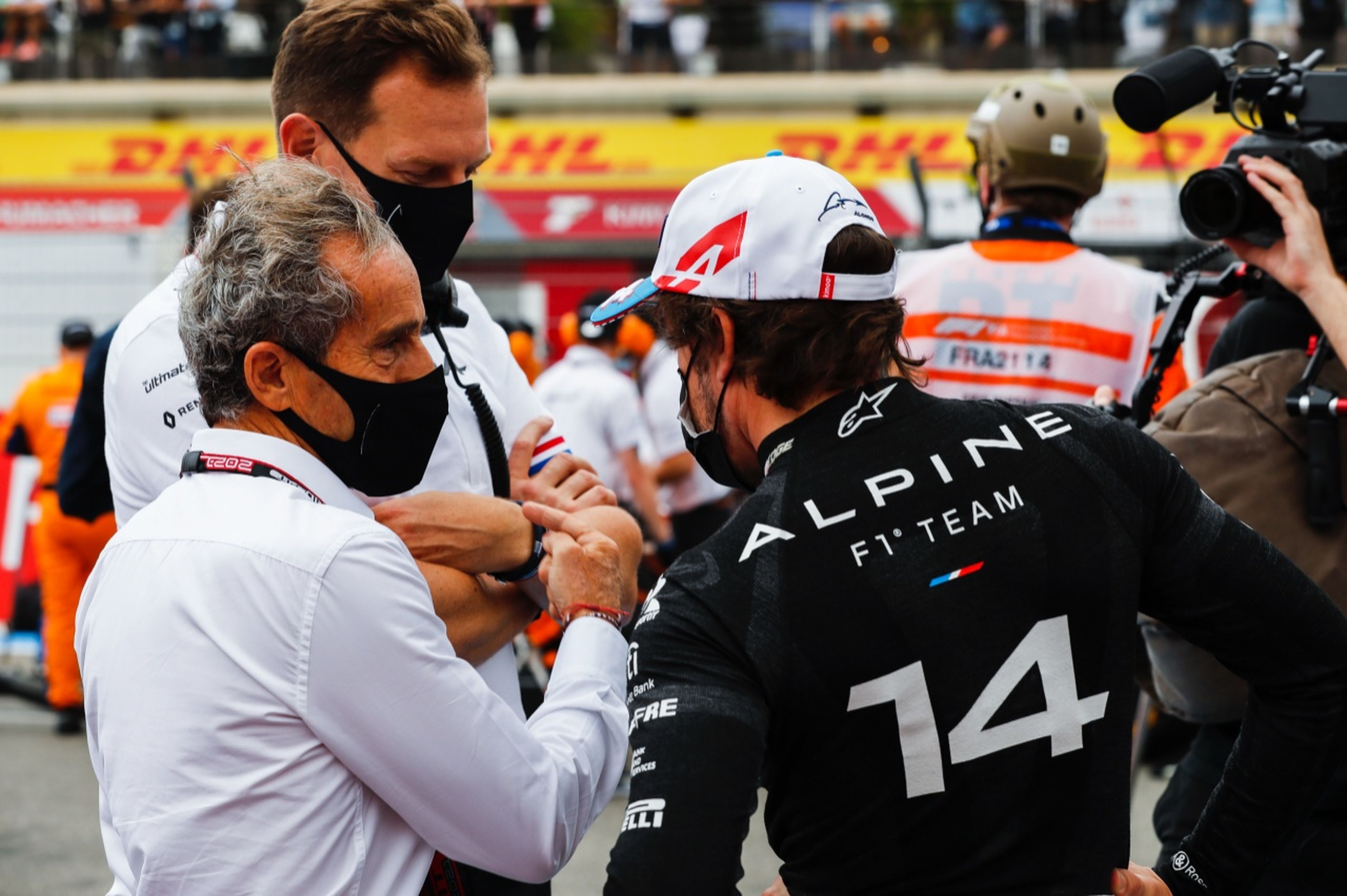 Prost y Alonso en la parrilla de salida de F1