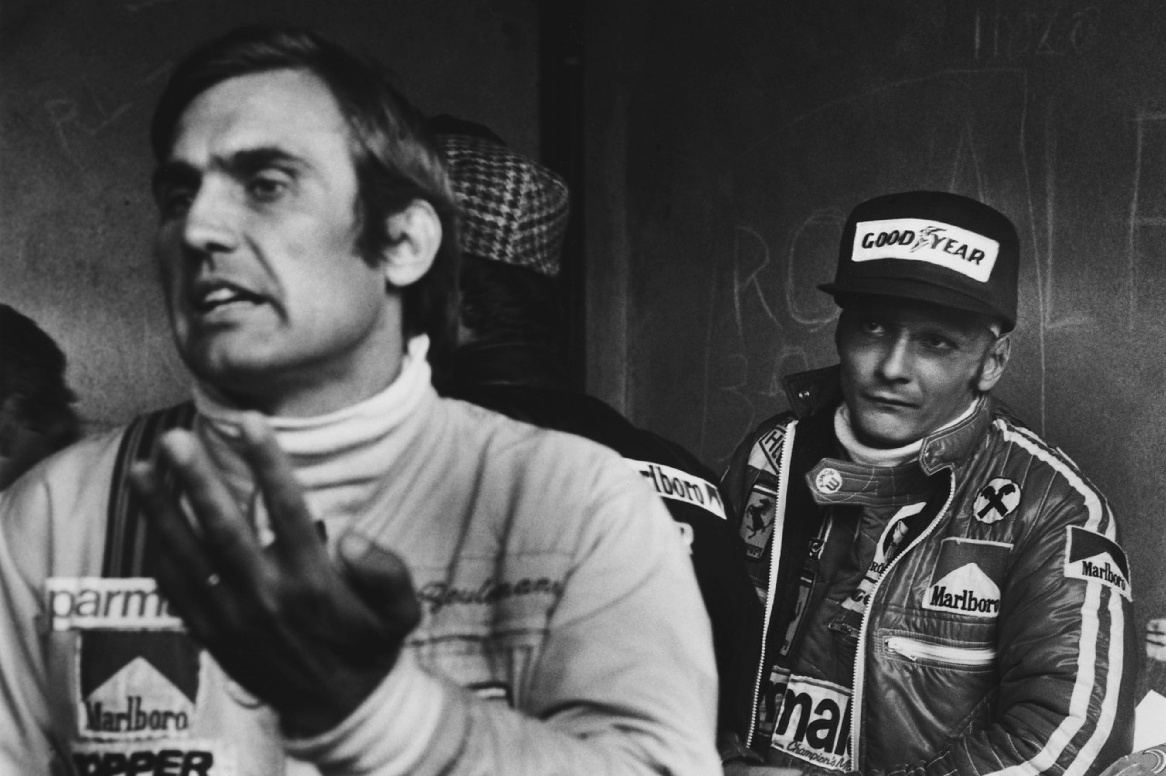 Carlos Reutemann y Niki Lauda en el GP de Italia de 1976