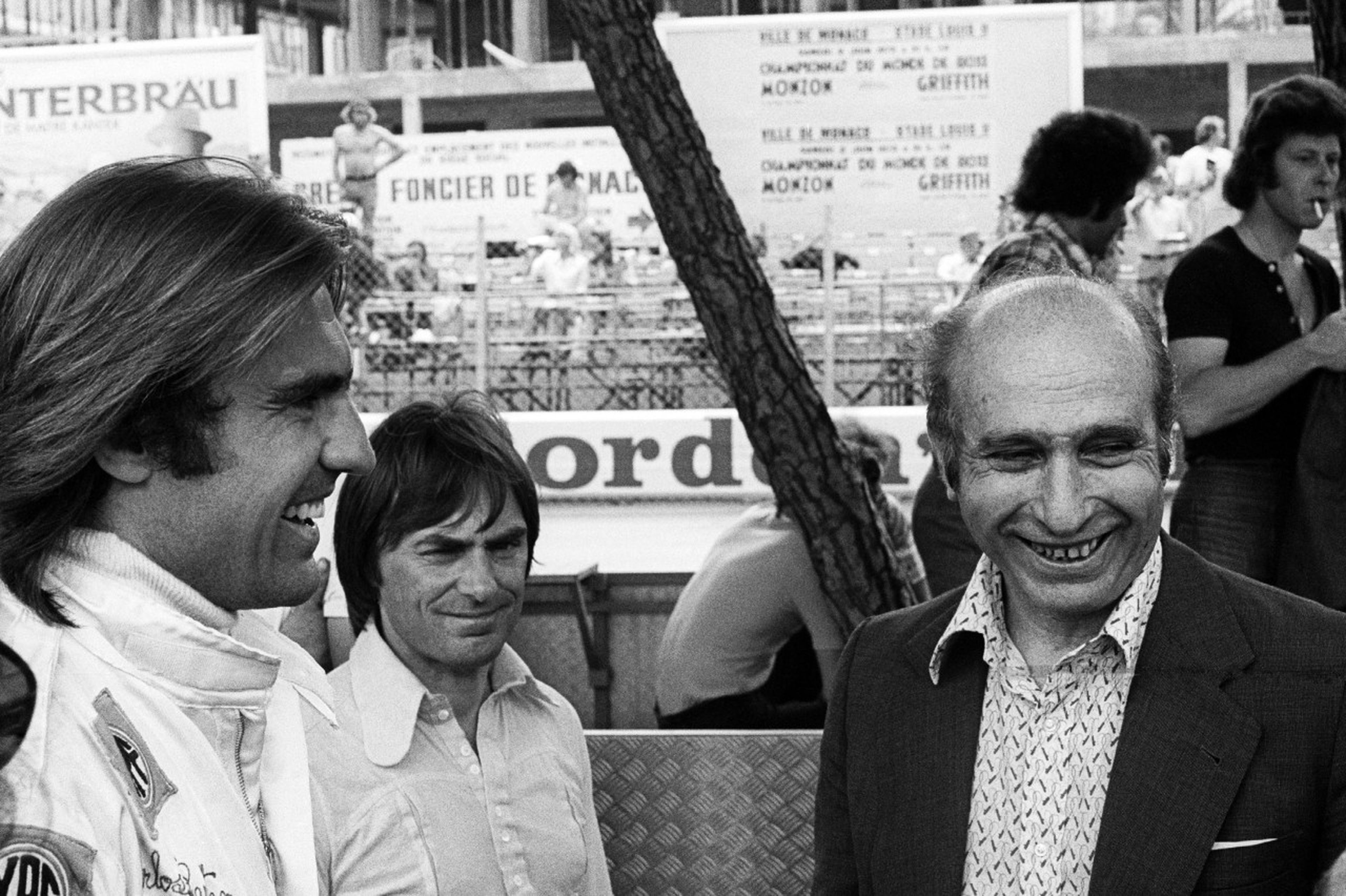 Carlos Reutemann, Bernie Ecclestone y Juan Manuel Fangio