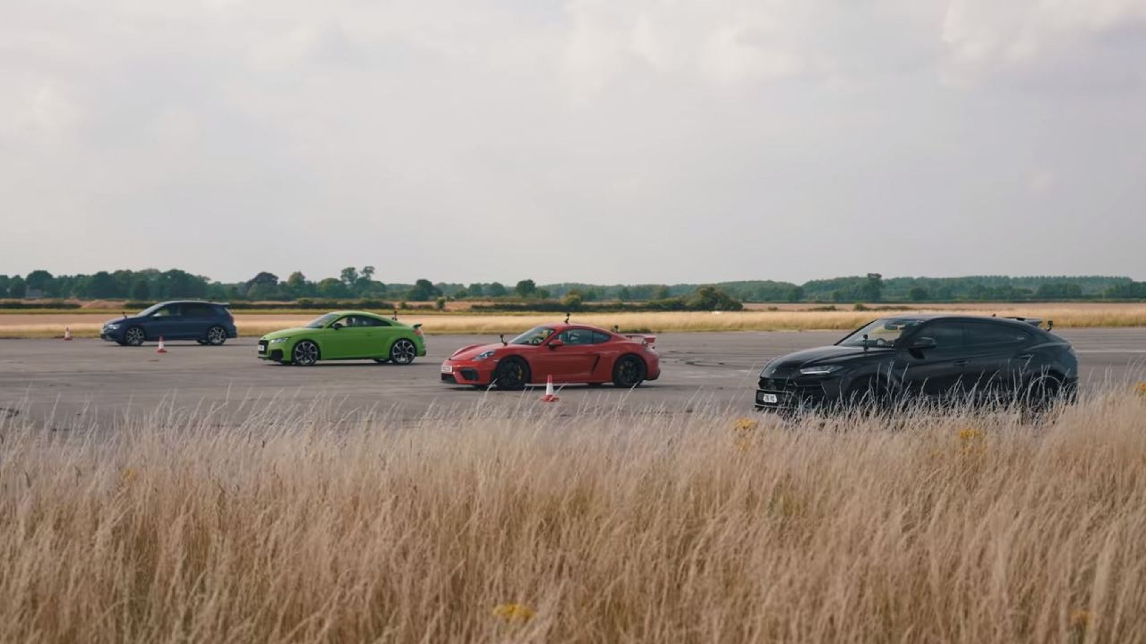 Lamborghini Urus vs Audi TT RS vs Porsche Cayman GT4 vs Volkswagen Golf R
