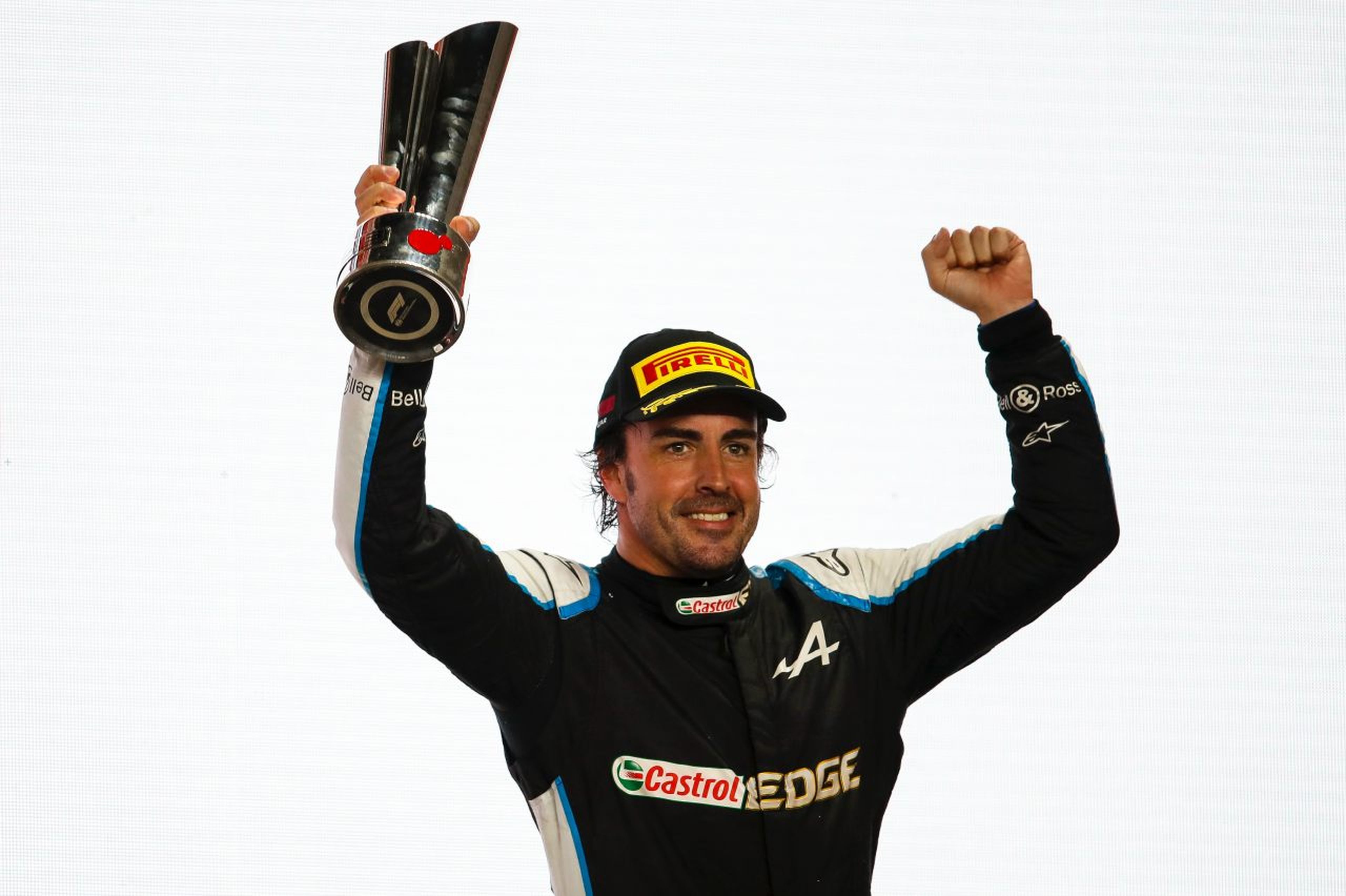 Alonso en el podio de Qatar